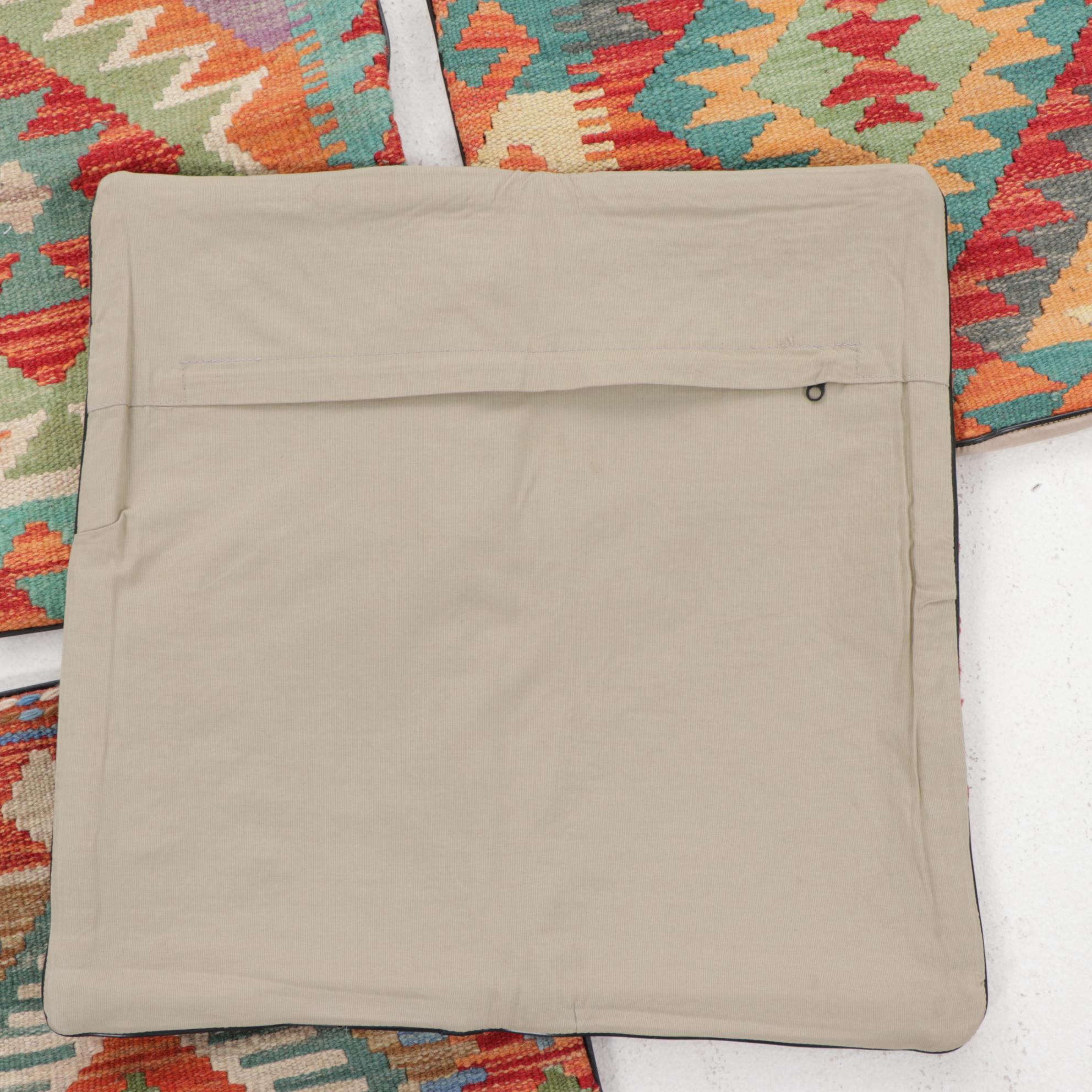 Handwoven Kilim Face Throw Pillow Covers