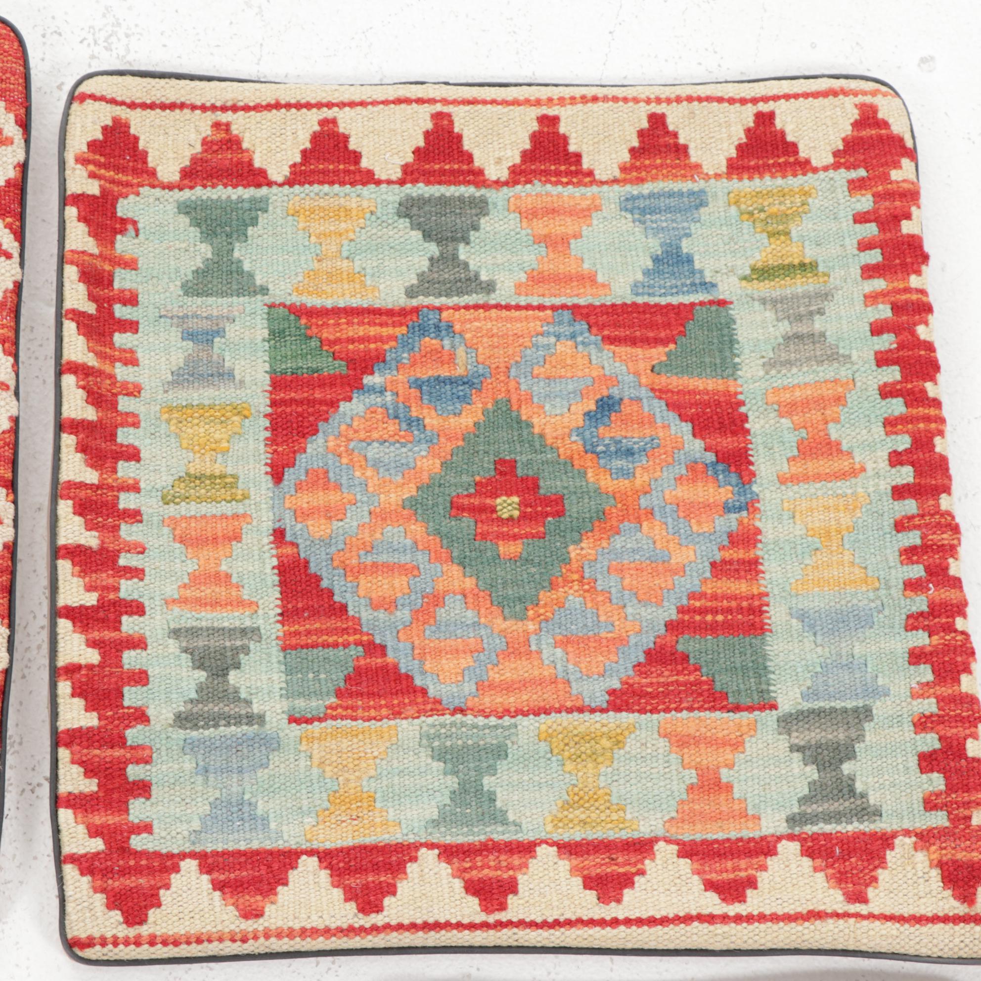 Handwoven Kilim Face Throw Pillow Covers