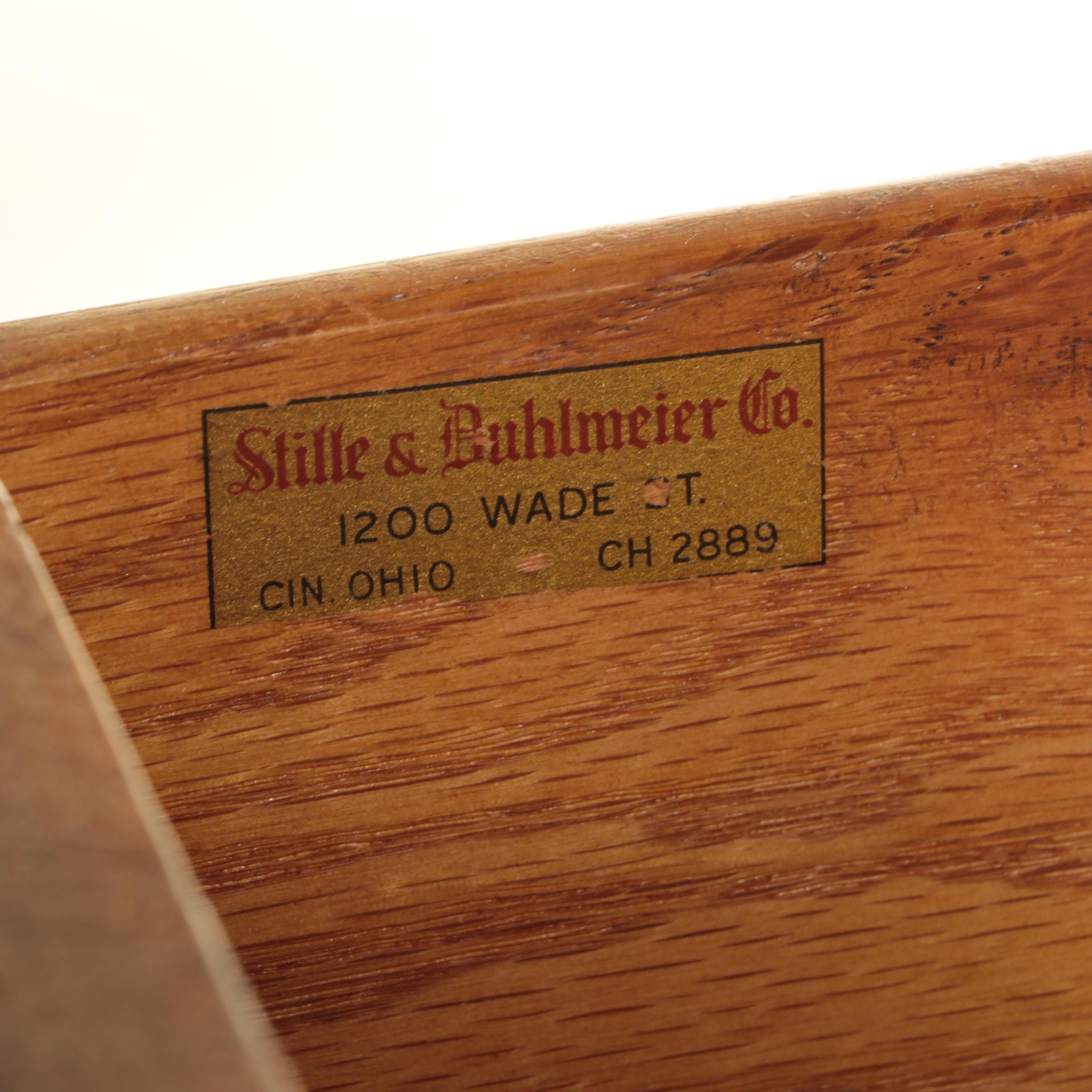 Stille & Duhlmeier Co. Jacobean Style Oak China Cabinet, 1940s