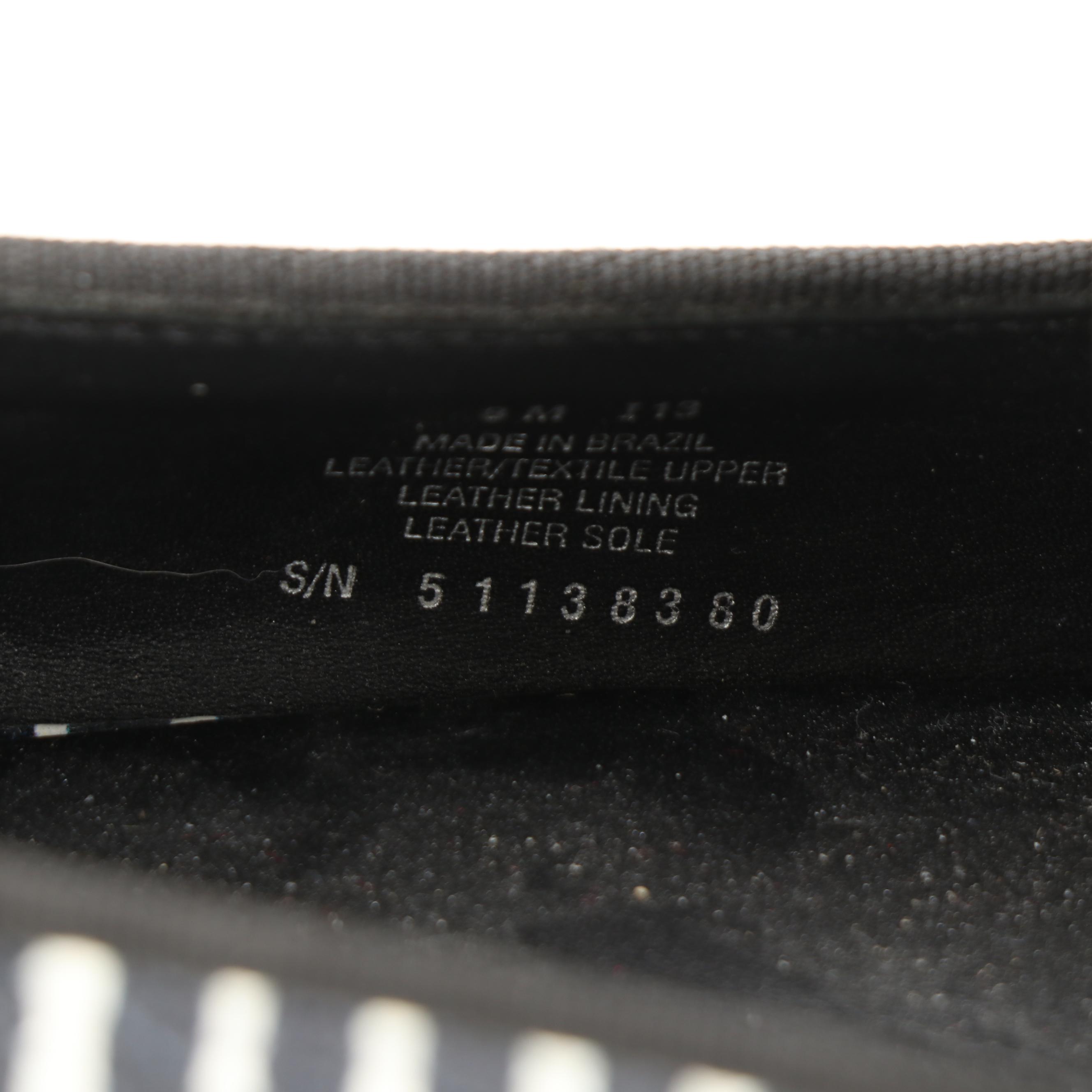 Tory Burch Evette Loafers in Navy and White Stripe Embossed Leather