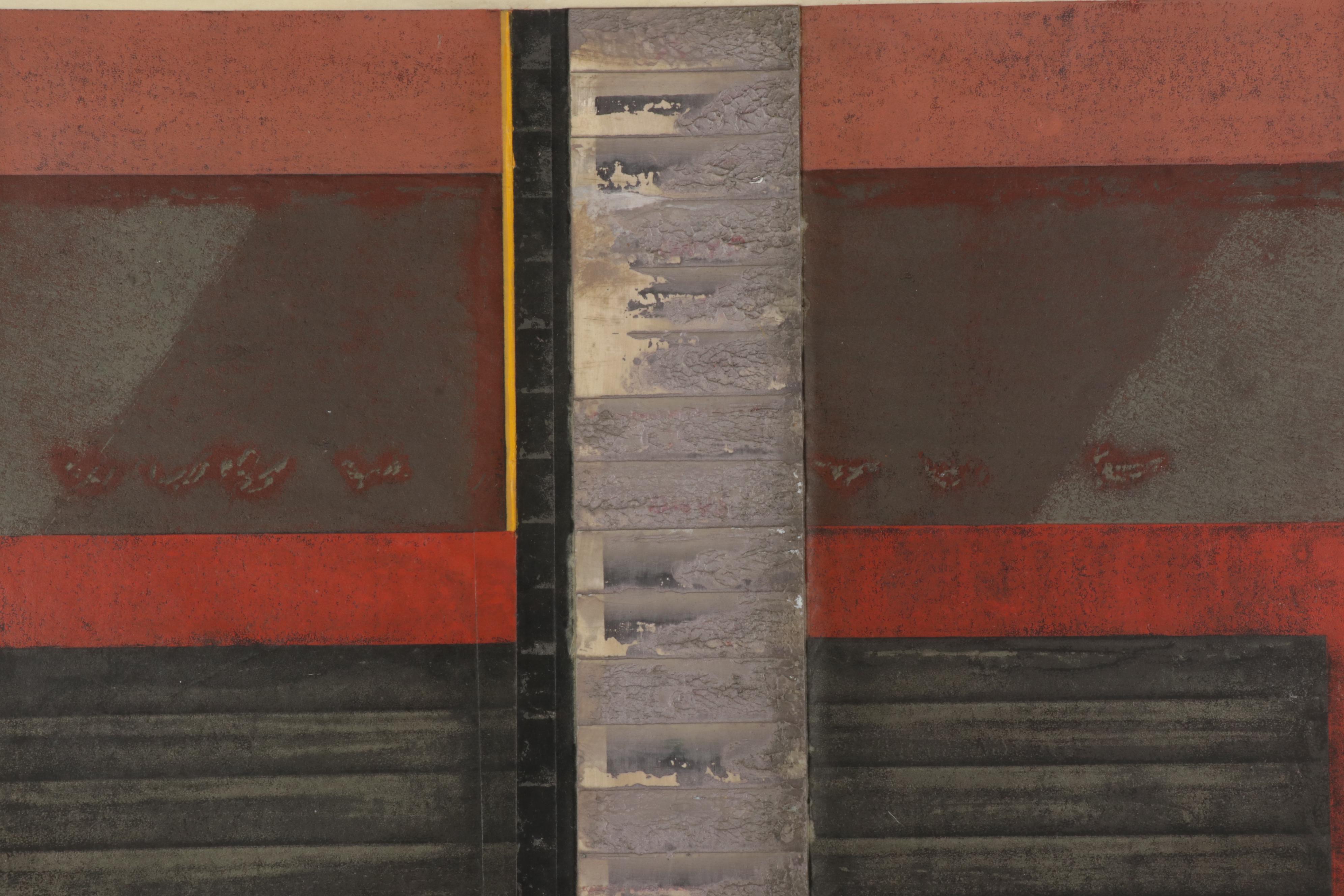 Charles Battaglini Geometric Mixed Media Relief Print