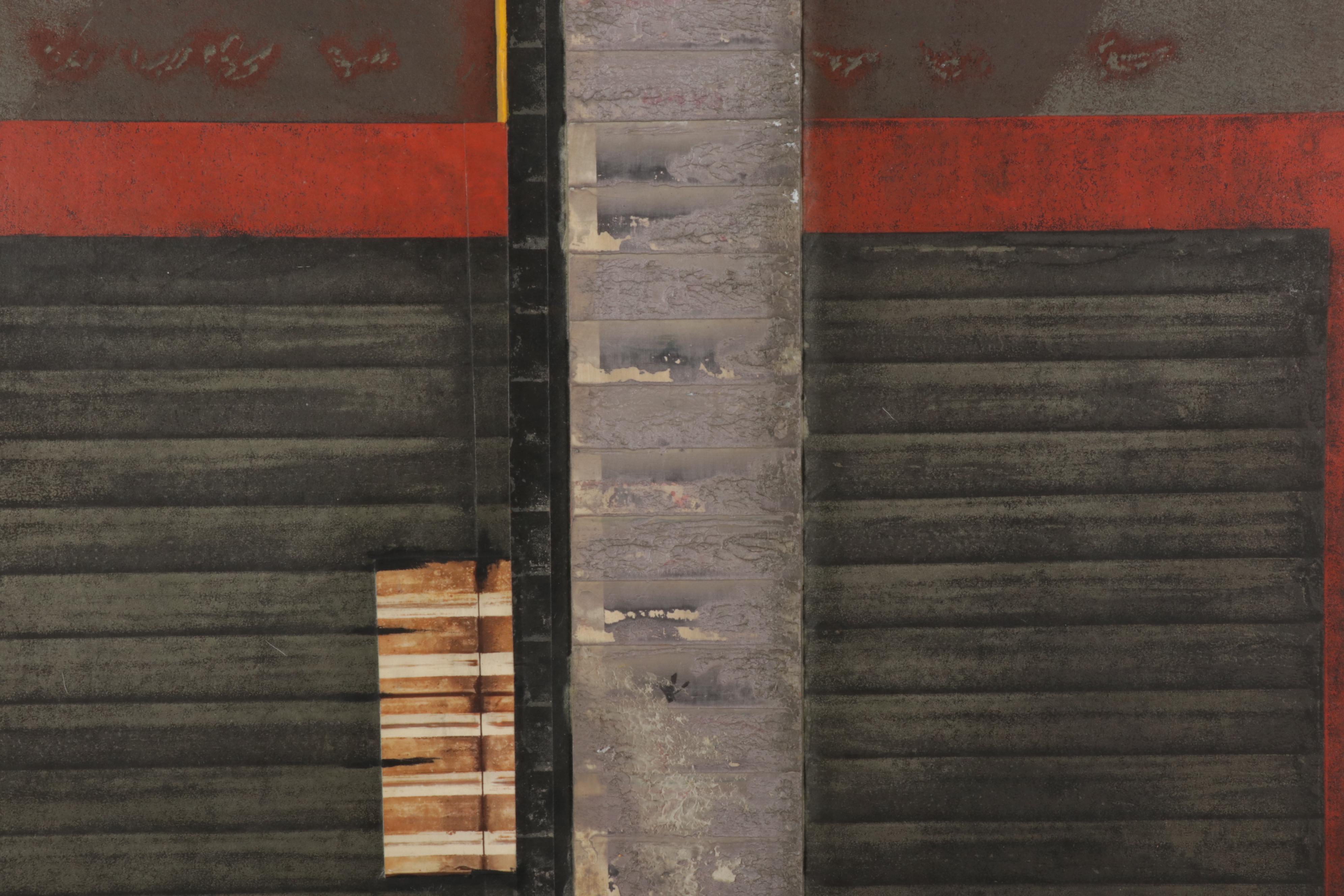 Charles Battaglini Geometric Mixed Media Relief Print