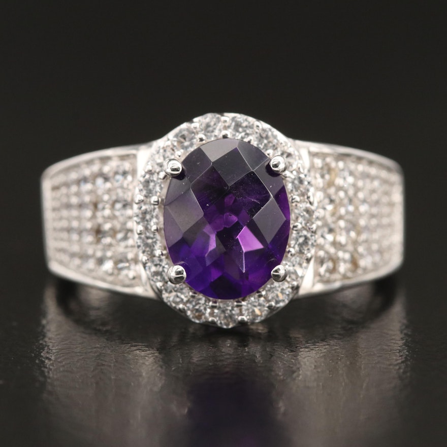 Sterling Amethyst and Sapphire Ring