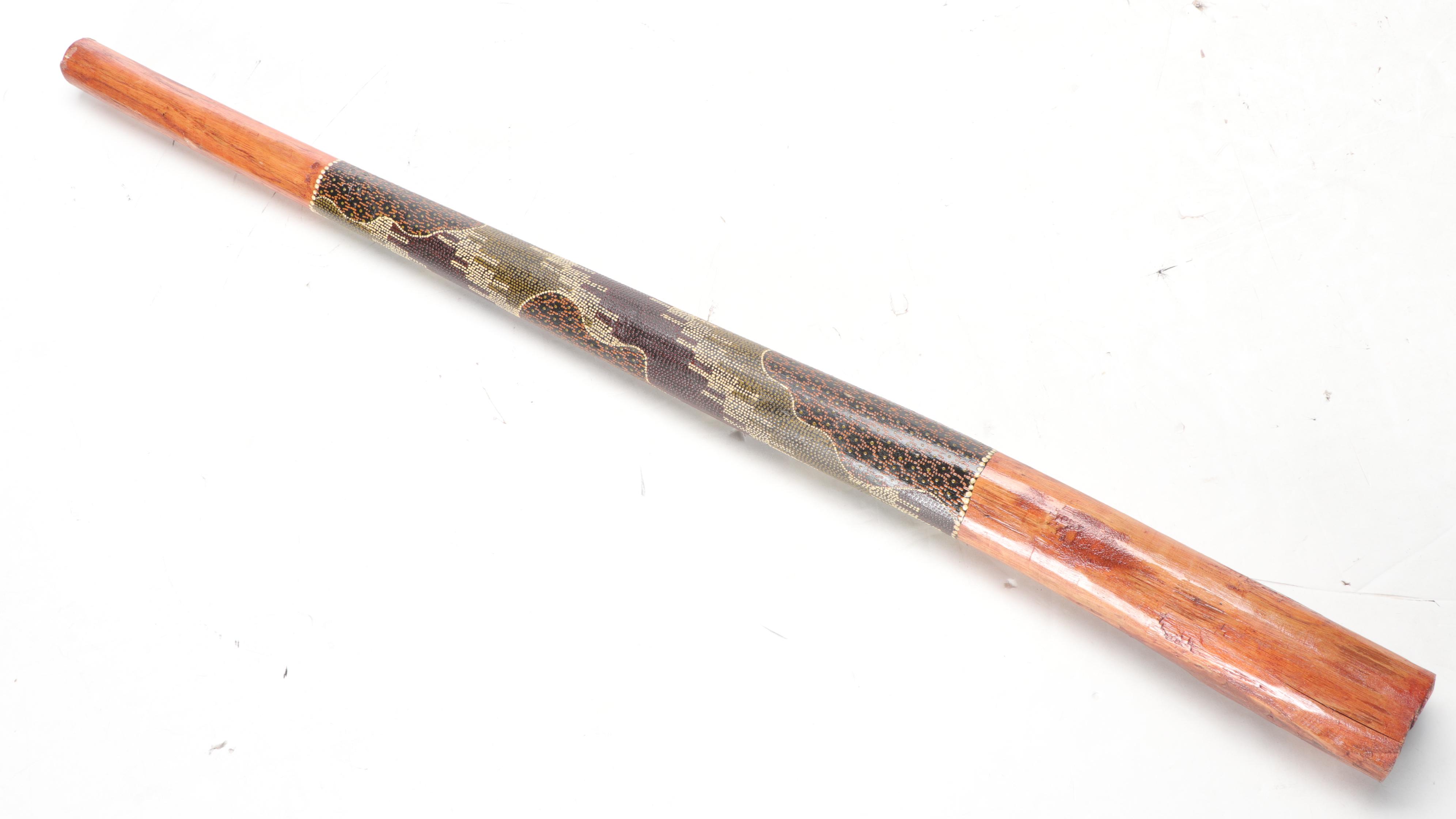 Australian Aboriginal Painted Wood Didgeridoo