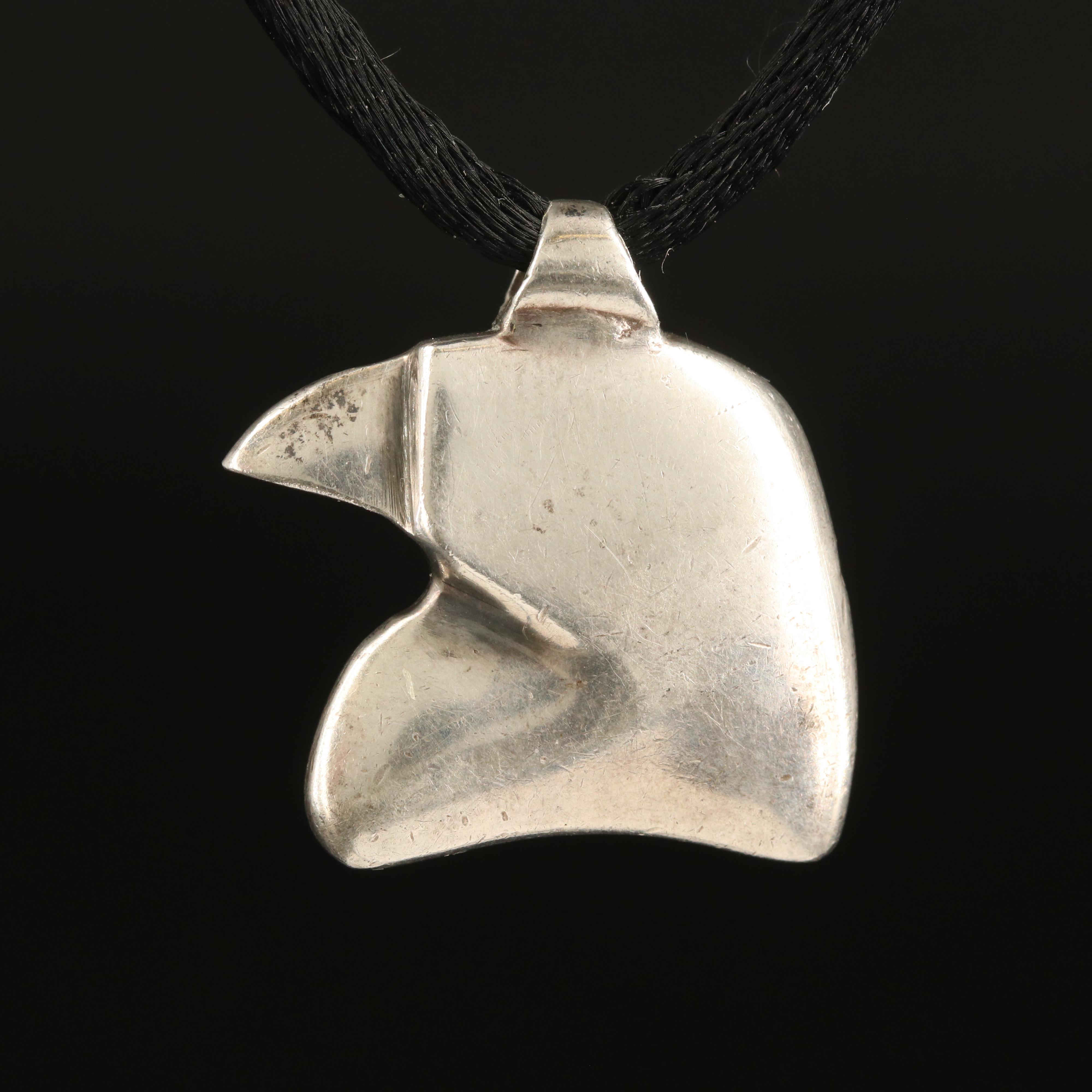 Vintage Barry Kieselstein Sterling Eagle Pendant Necklace