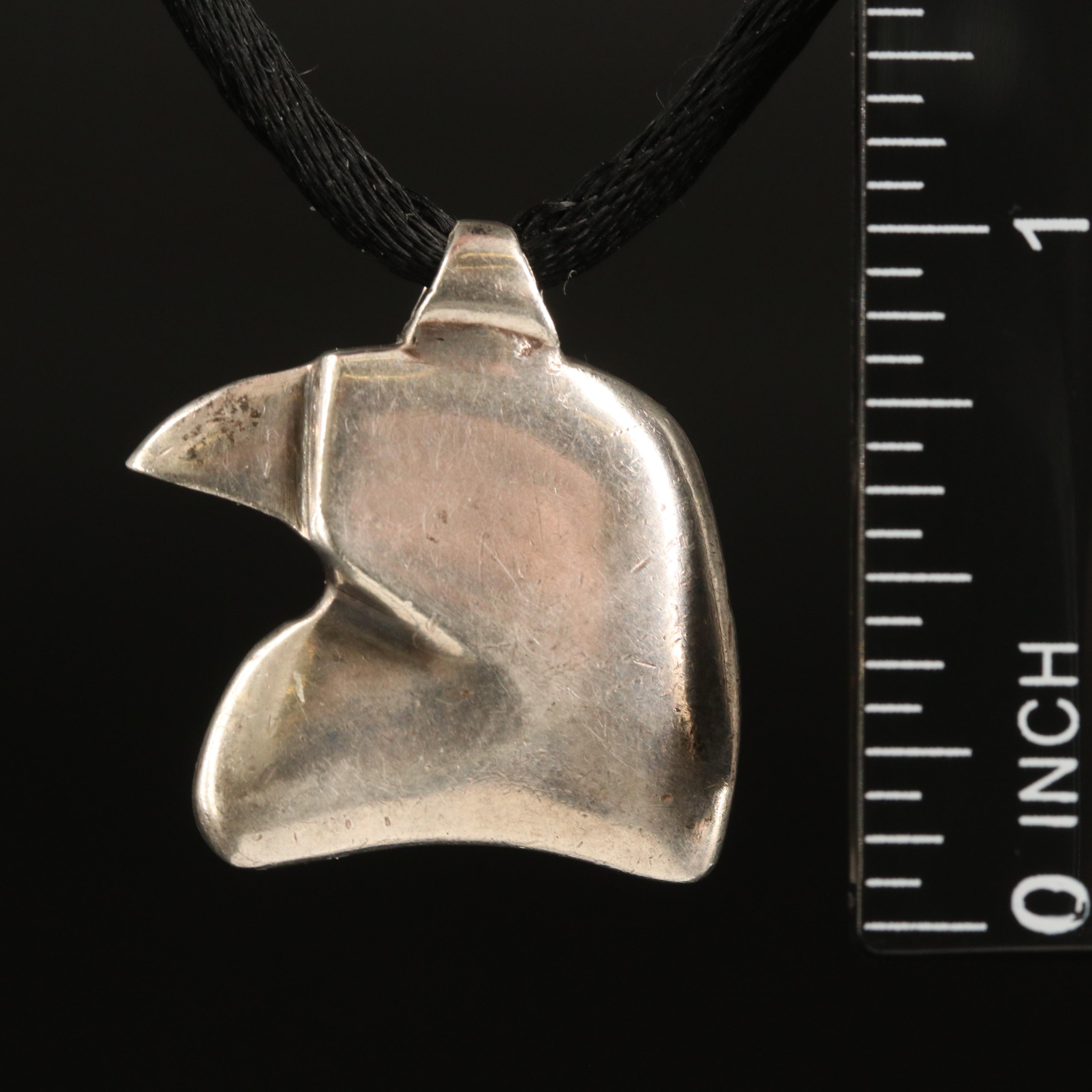 Vintage Barry Kieselstein Sterling Eagle Pendant Necklace