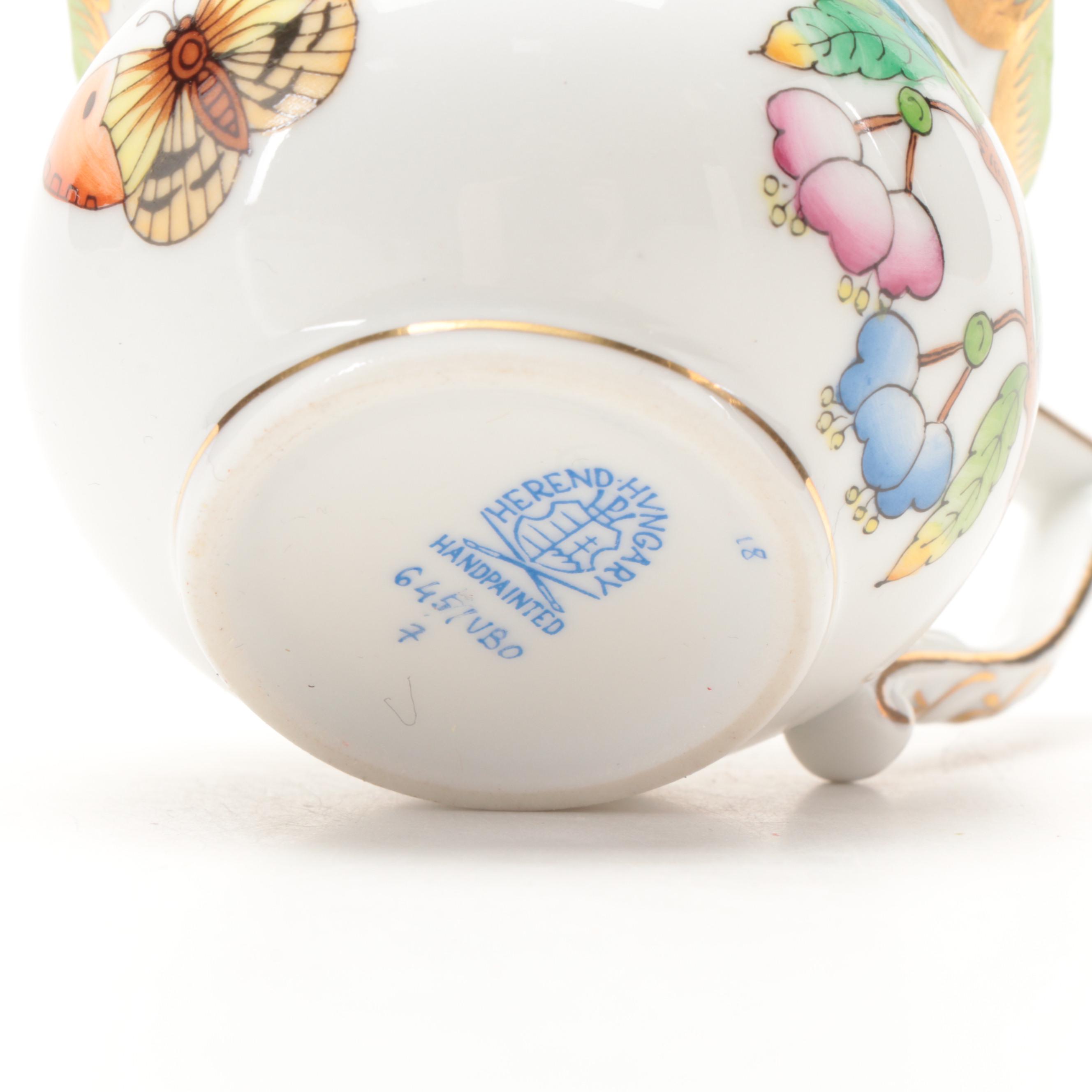 Herend "Queen Victoria" Porcelain Nappy and Creamer