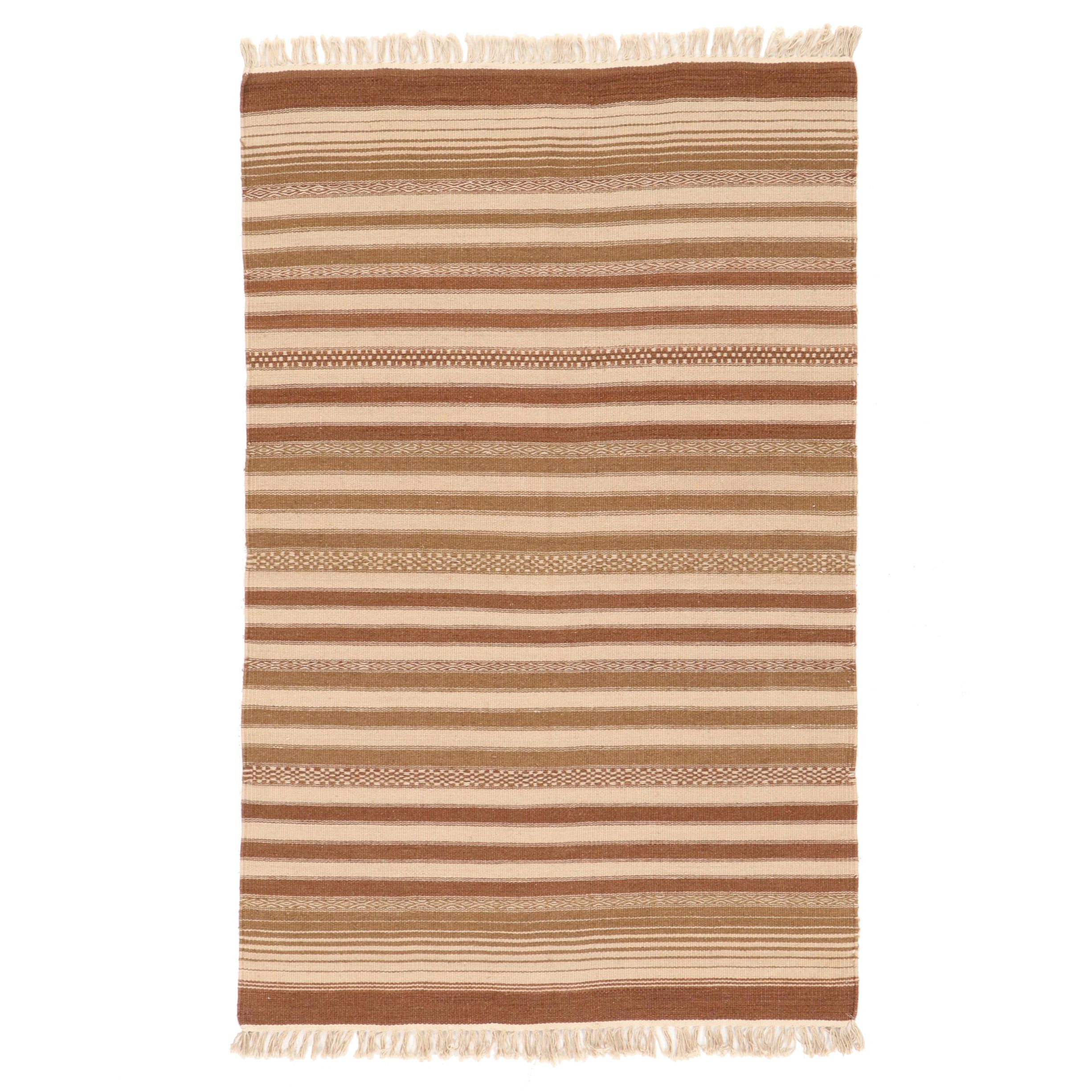 3'10 x 6'1 Handwoven Geometric Kilim Area Rug