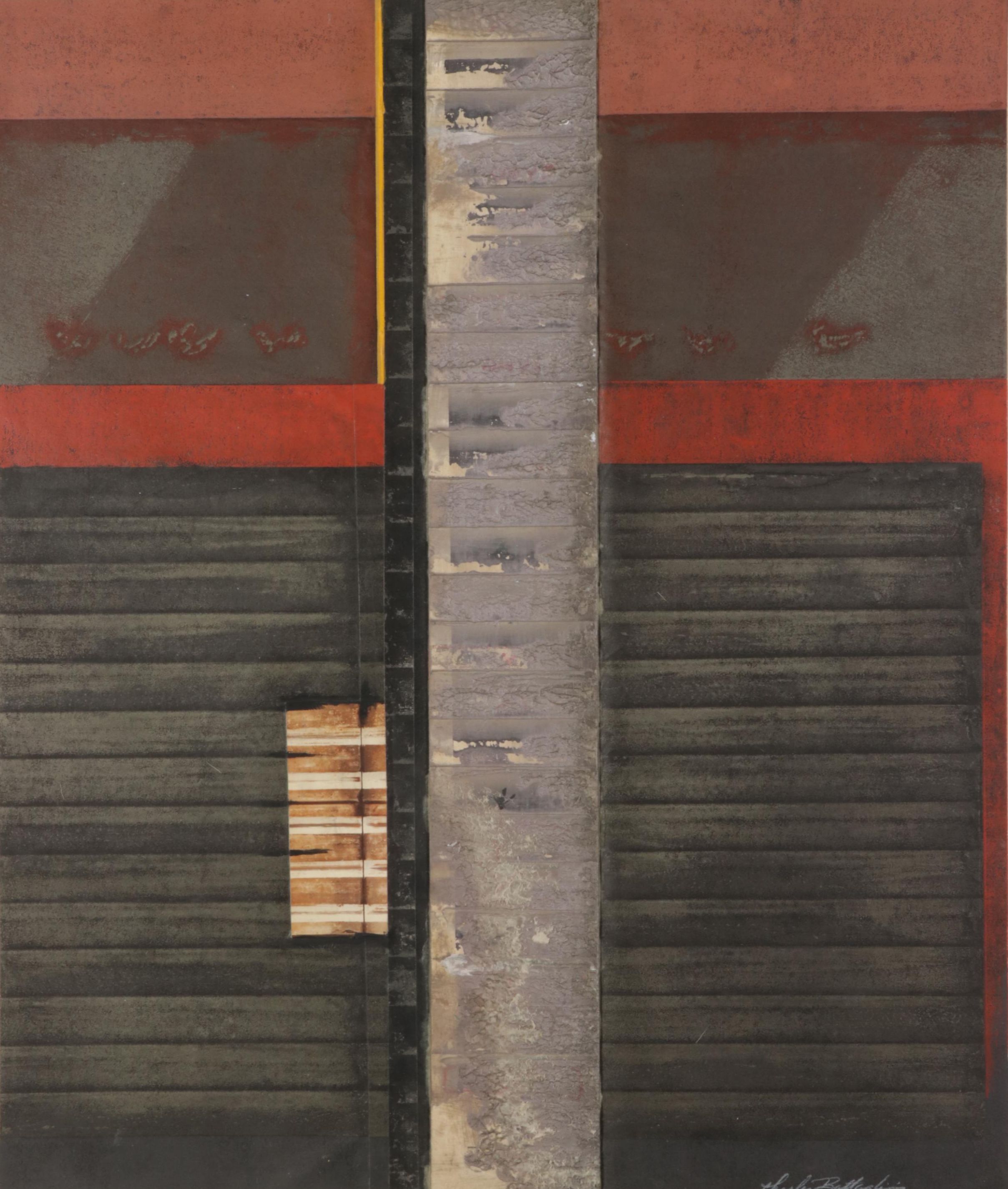 Charles Battaglini Geometric Mixed Media Relief Print