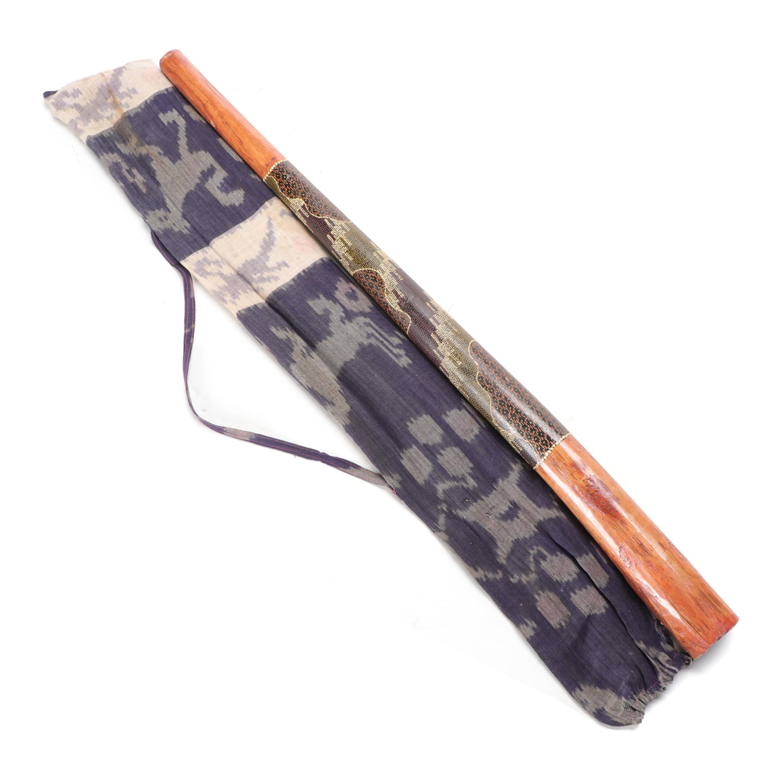 Australian Aboriginal Painted Wood Didgeridoo