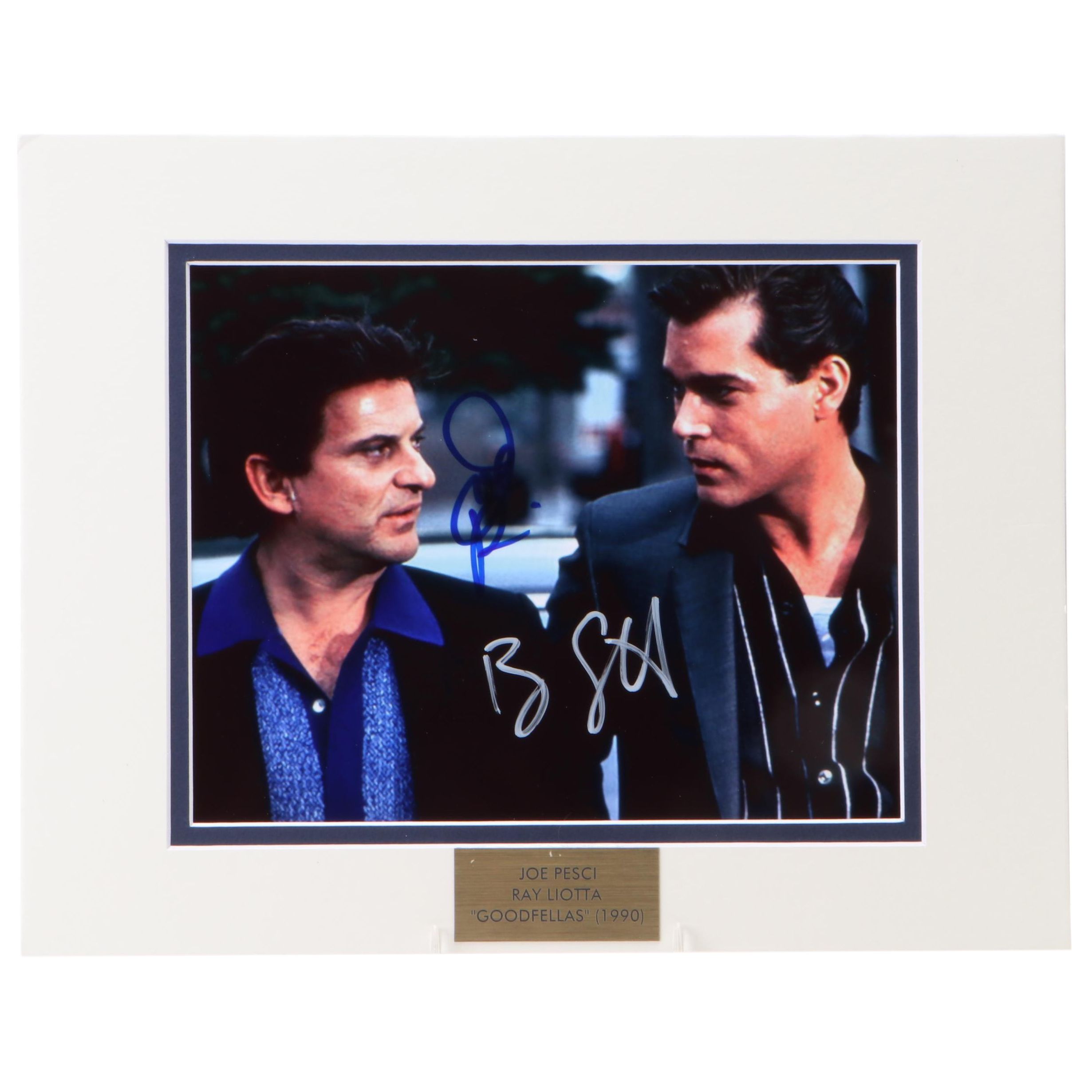 Joe Pesci and Ray Liotta Signed "GoodFellas" Giclée Print in Mat Frame