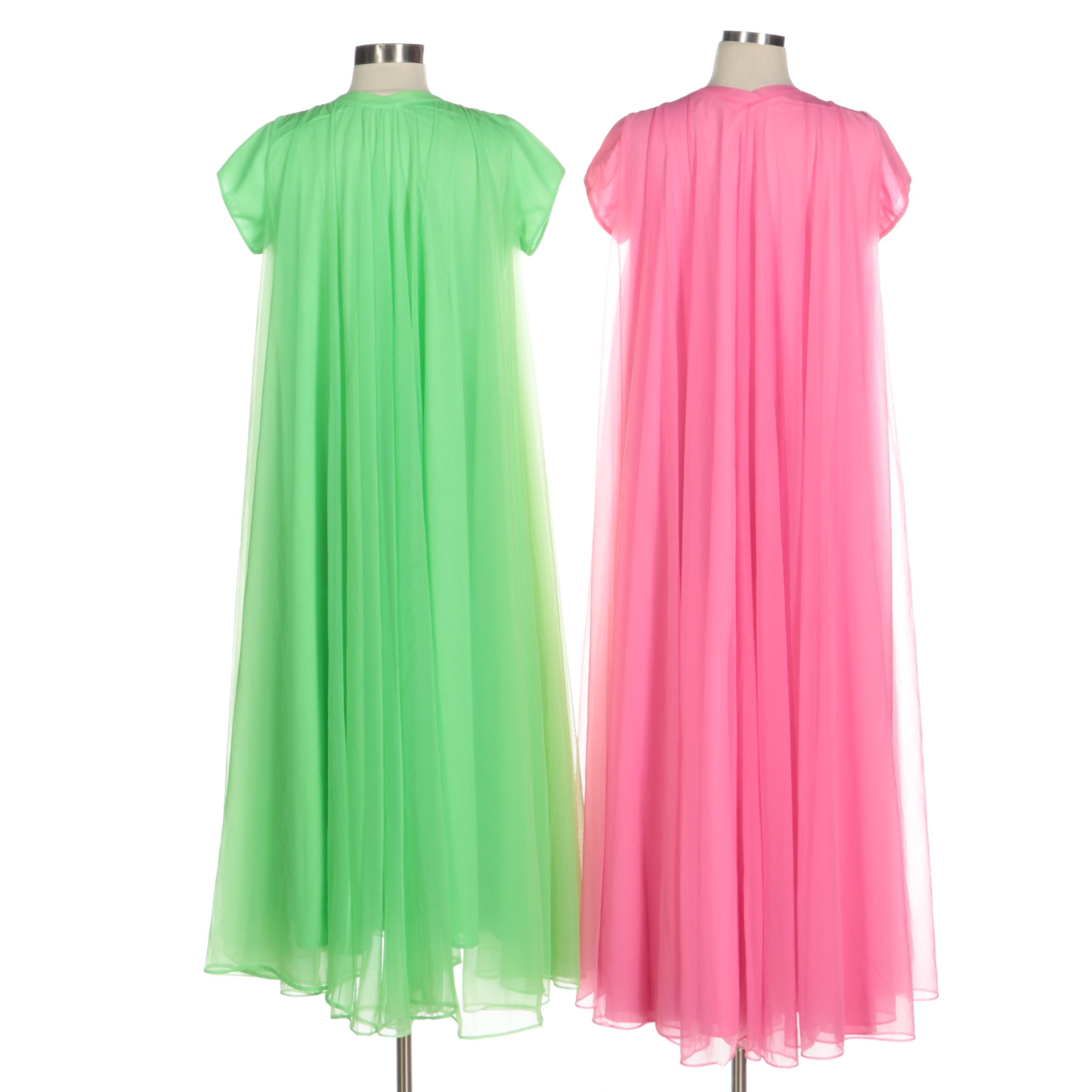 Lucie Ann Beverly Hills Nylon Chiffon Short Sleeve Robes, 1960s