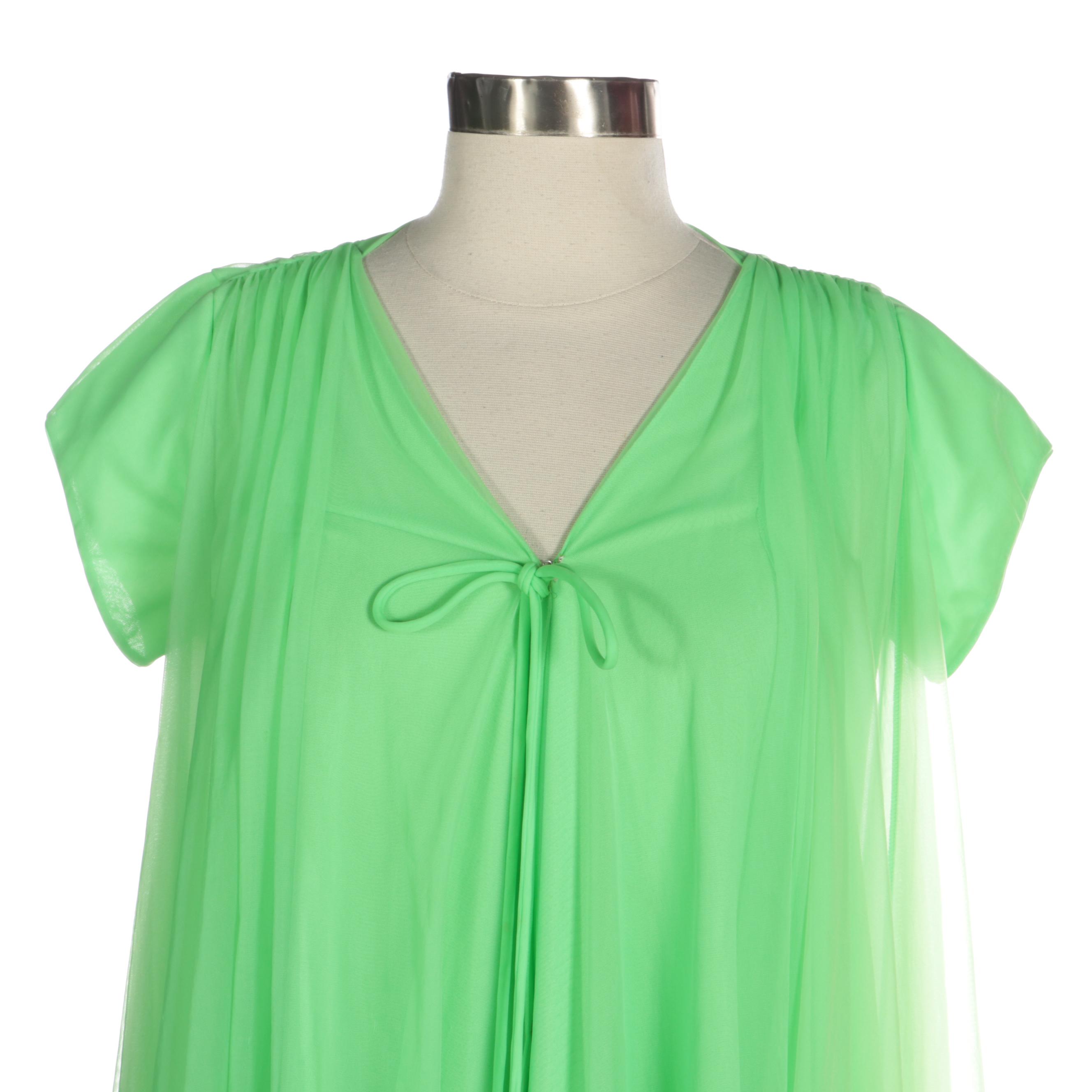 Lucie Ann Beverly Hills Nylon Chiffon Short Sleeve Robes, 1960s