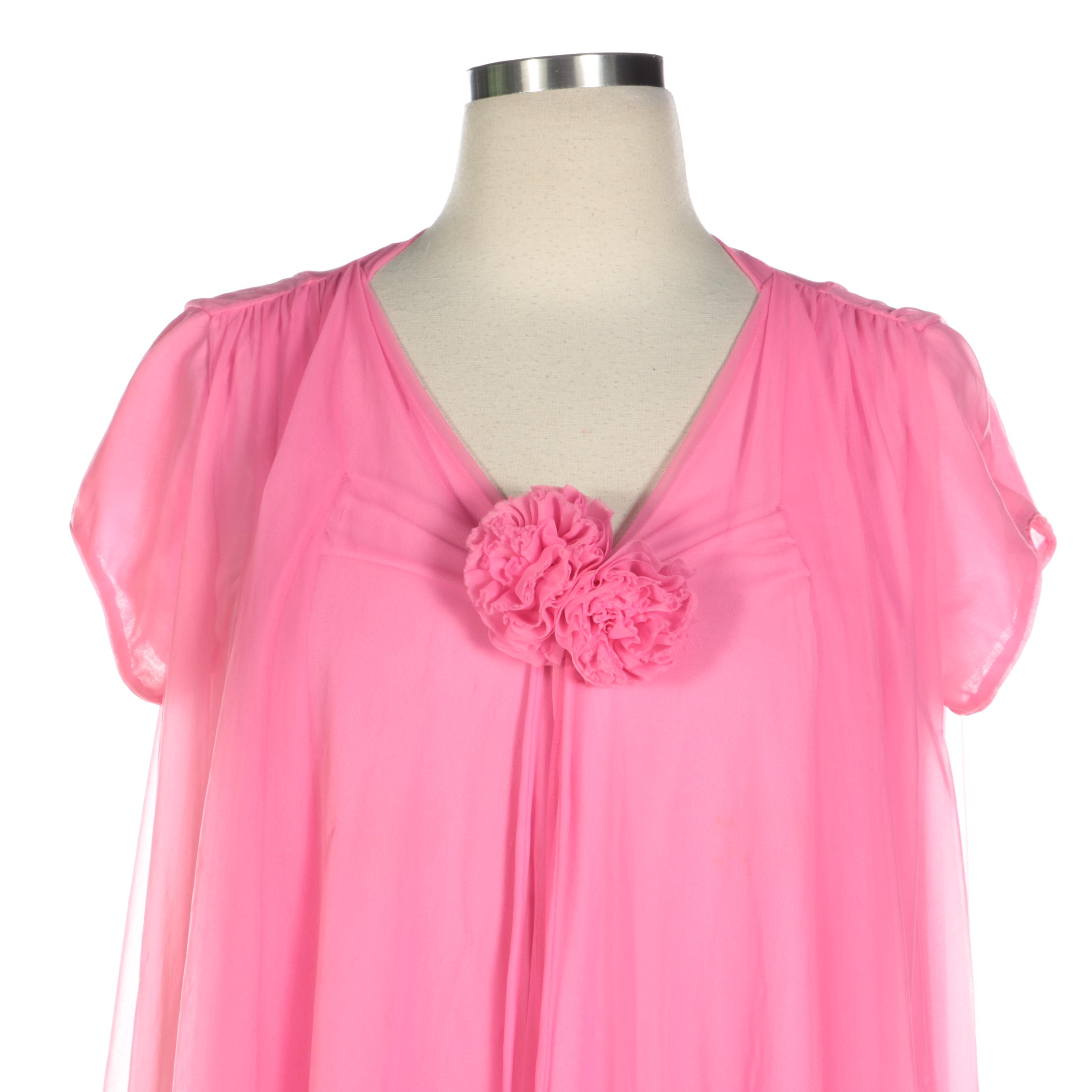 Lucie Ann Beverly Hills Nylon Chiffon Short Sleeve Robes, 1960s