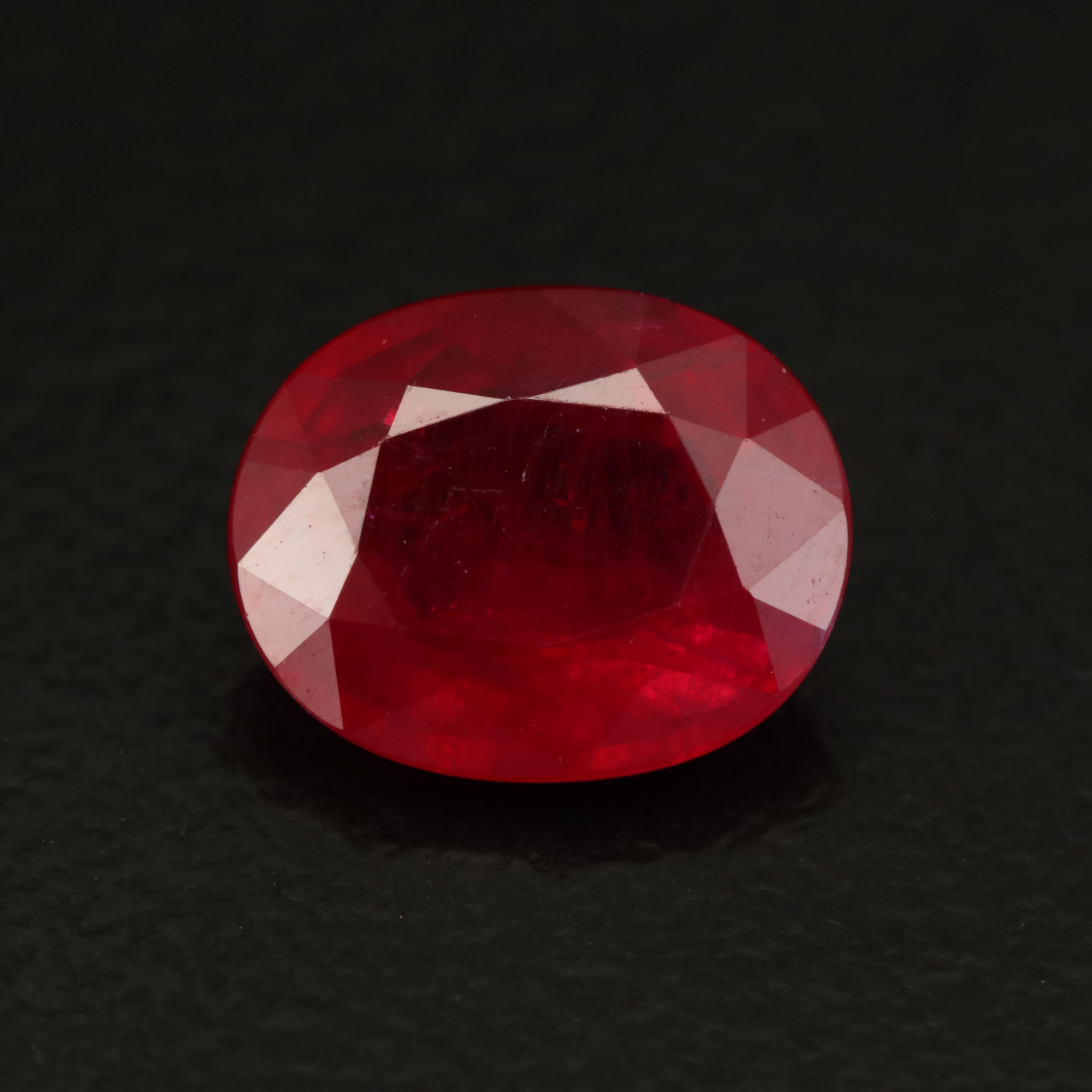 Loose Oval Faceted Filled Corundum