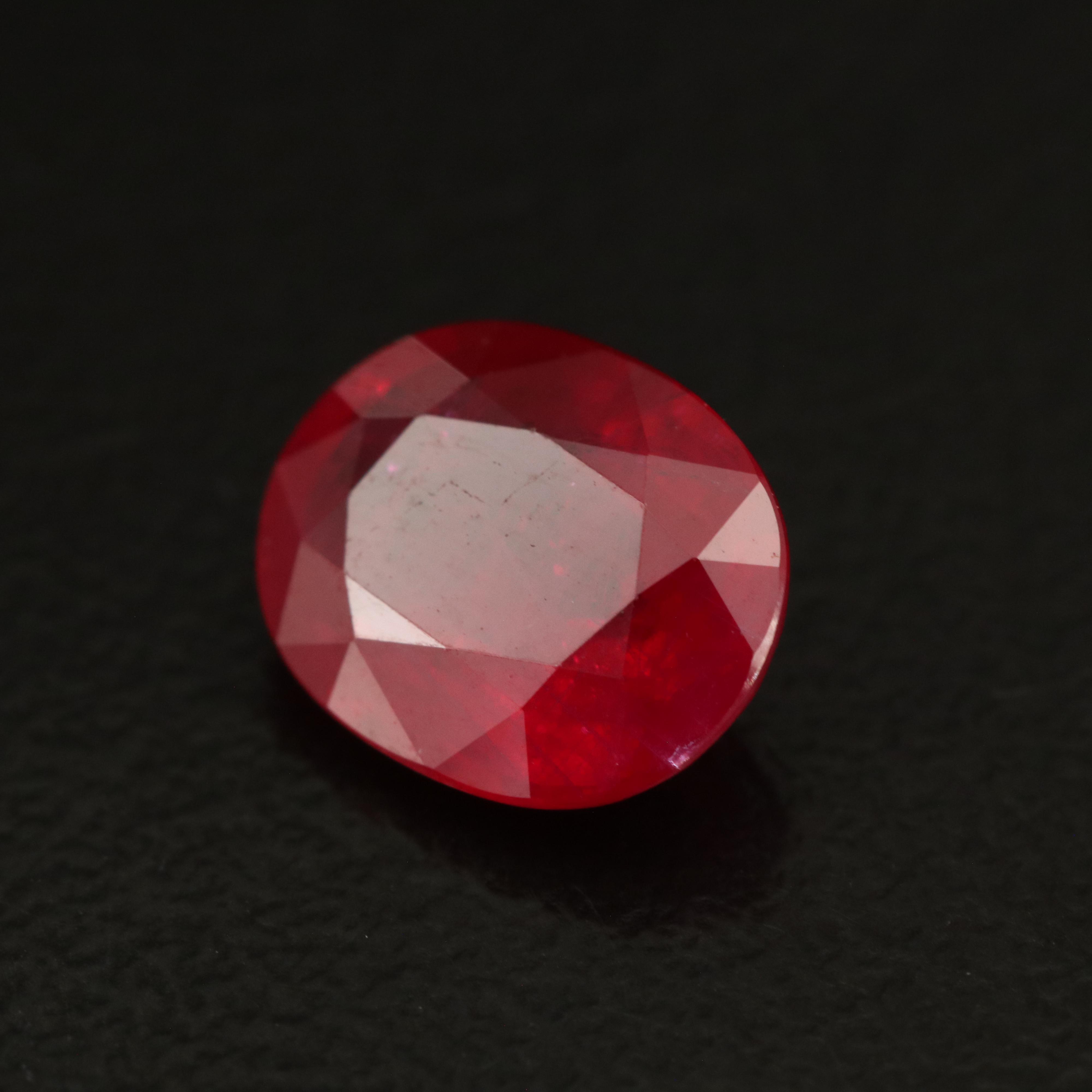 Loose Oval Faceted Filled Corundum