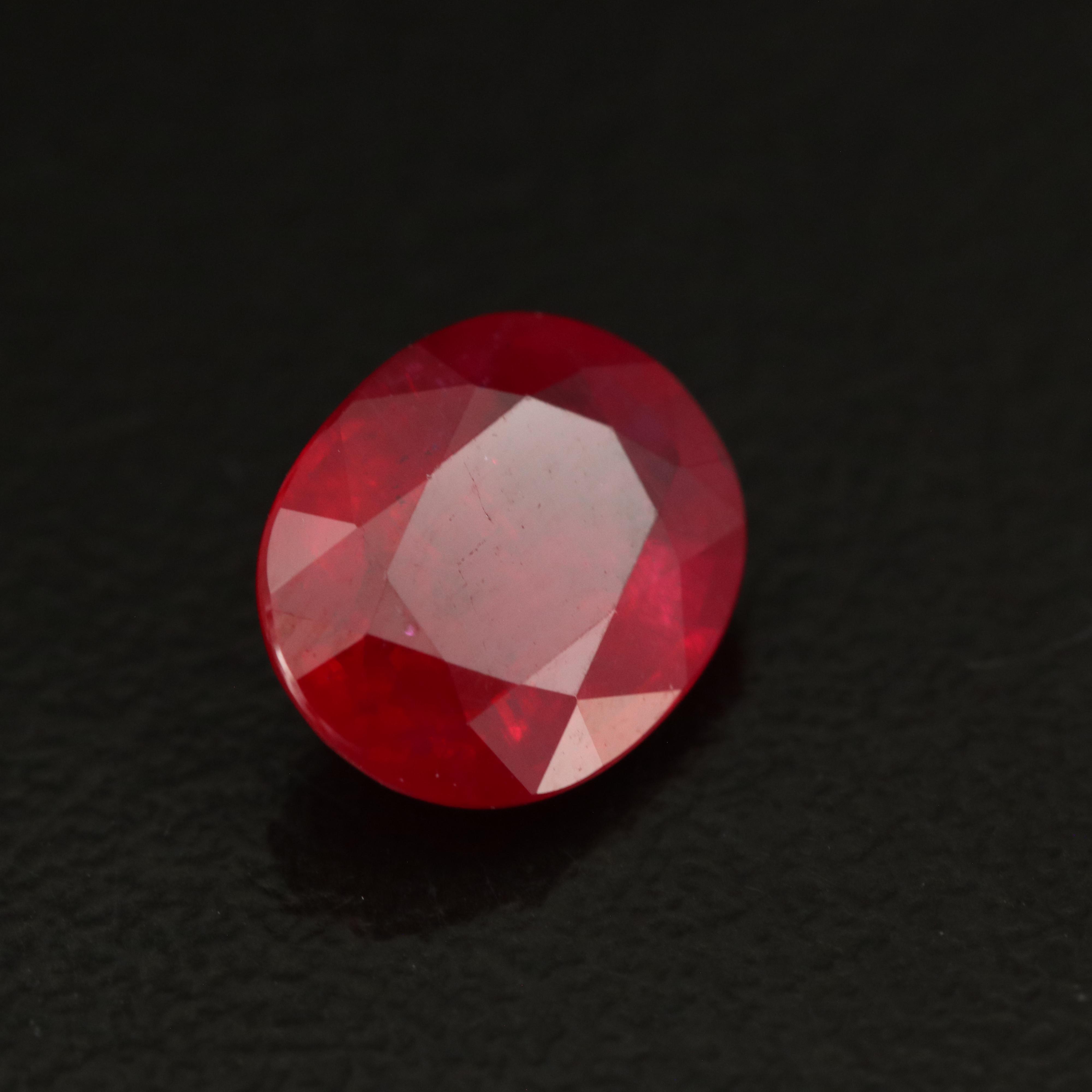 Loose Oval Faceted Filled Corundum