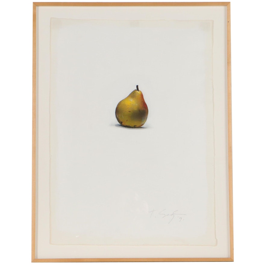 Tom Seghi Acrylic Painting "Tiny Pear," 1991