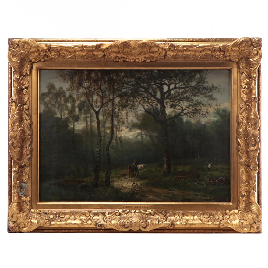 Barbizon Style Landscape Painting, Late 19th century