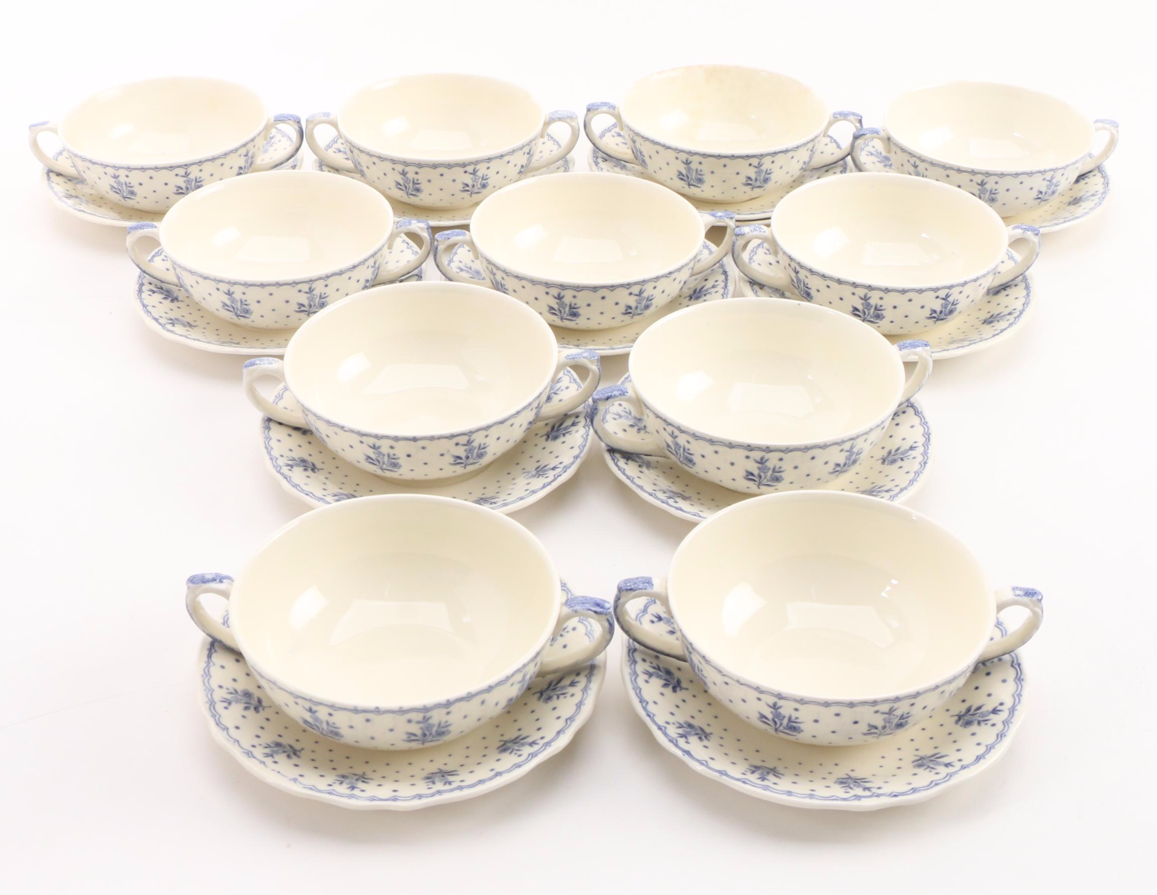 Grindley "Tewkesbury" Cream Petal Ceramic Dinnerware, Early to Mid-20th Century