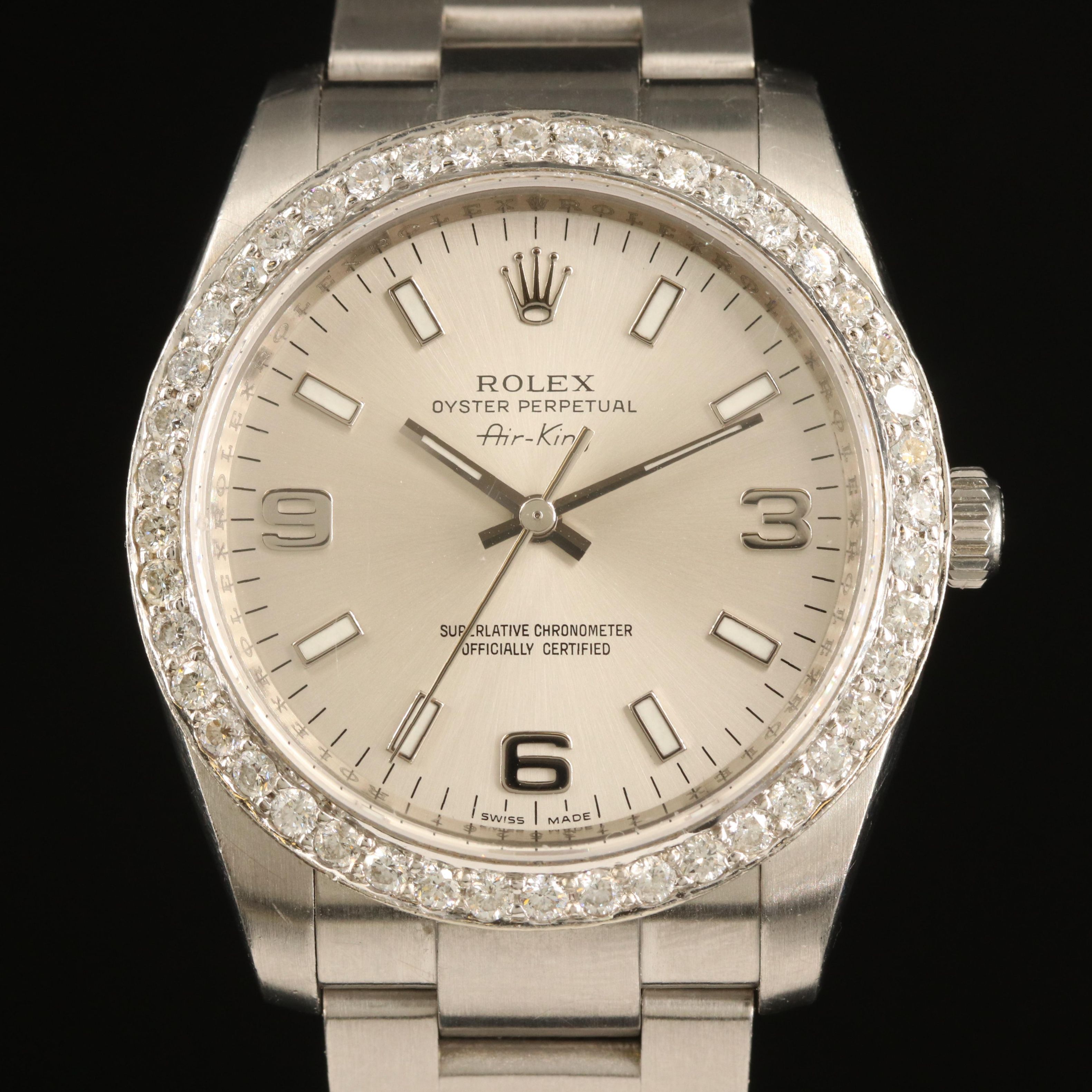 2006 Rolex Air-King 1.54 CTW Diamond Bezel Watch