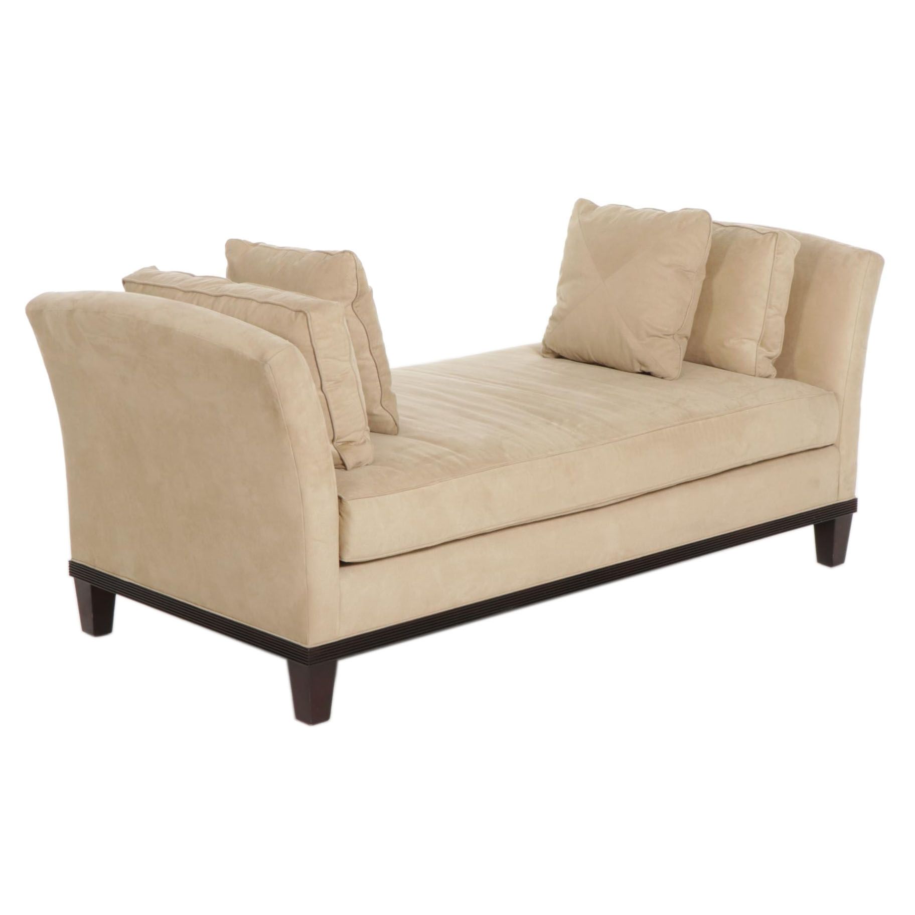 Baker Modernist Ultrasuede Upholstered Settee, Late 20th to 21st Century