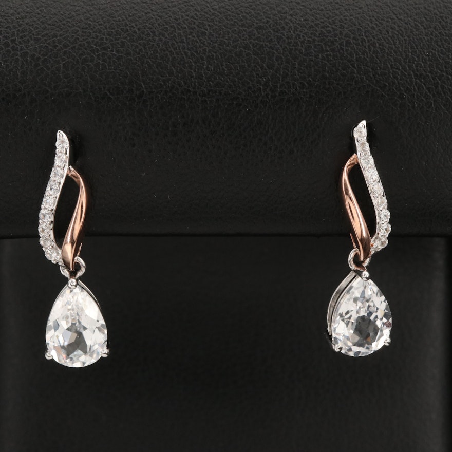 Sterling Sapphire Drop Earrings