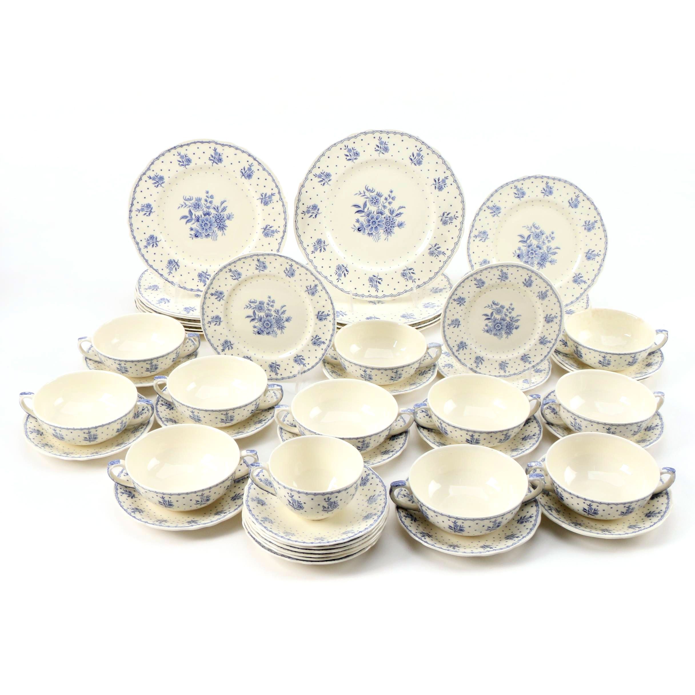Grindley "Tewkesbury" Cream Petal Ceramic Dinnerware, Early to Mid-20th Century