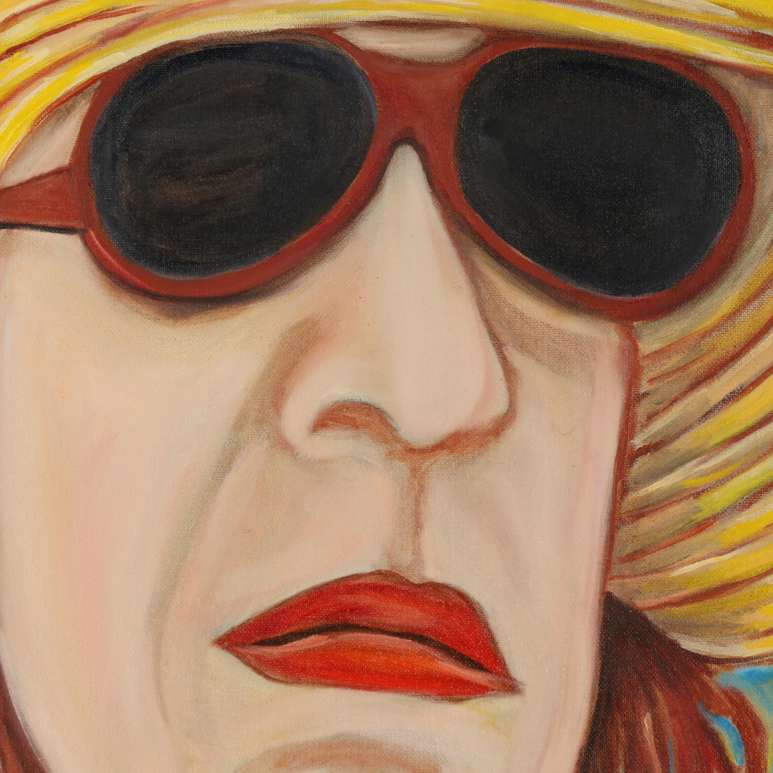 Marcella Francis Perryman Mixed Media Painting "The Tourist," 21st Century