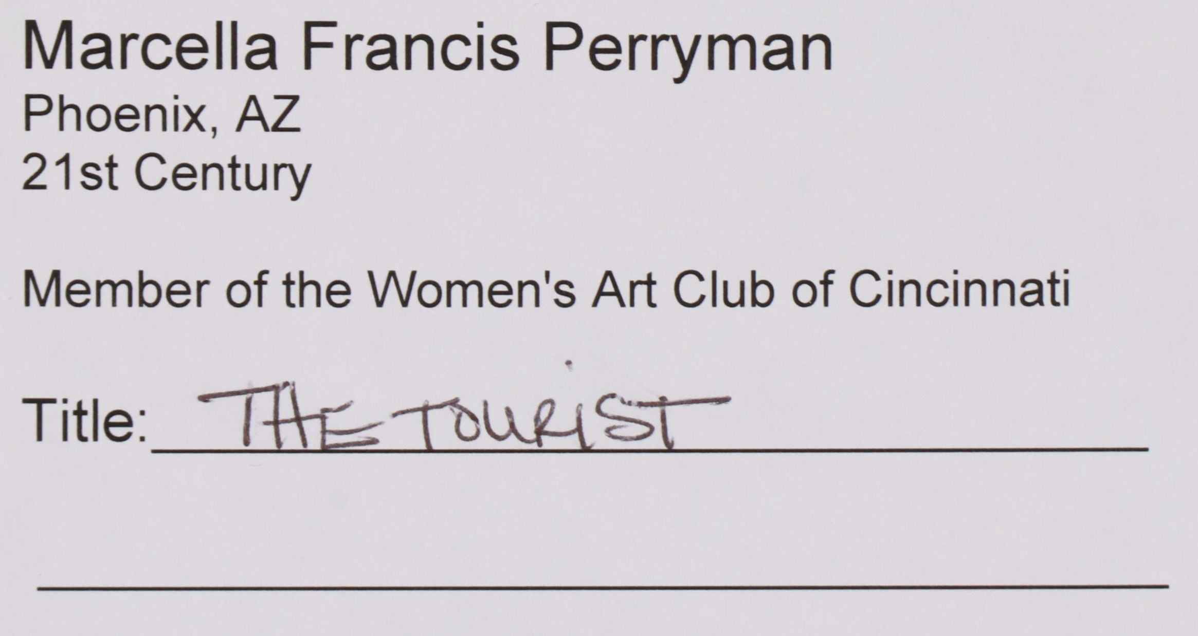 Marcella Francis Perryman Mixed Media Painting "The Tourist," 21st Century