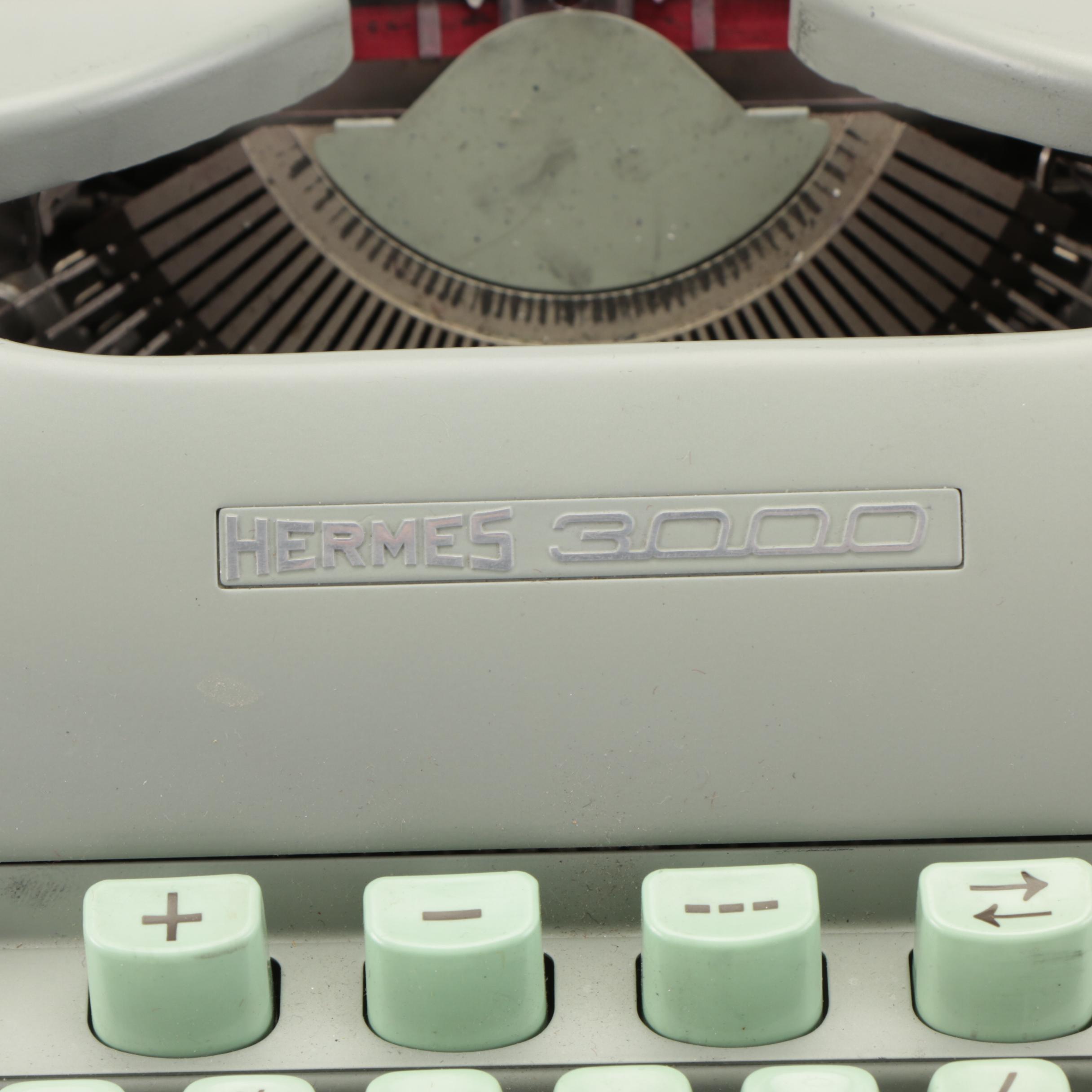 Paillard "Hermes 3000" Typewriter With Keys In Hebrew