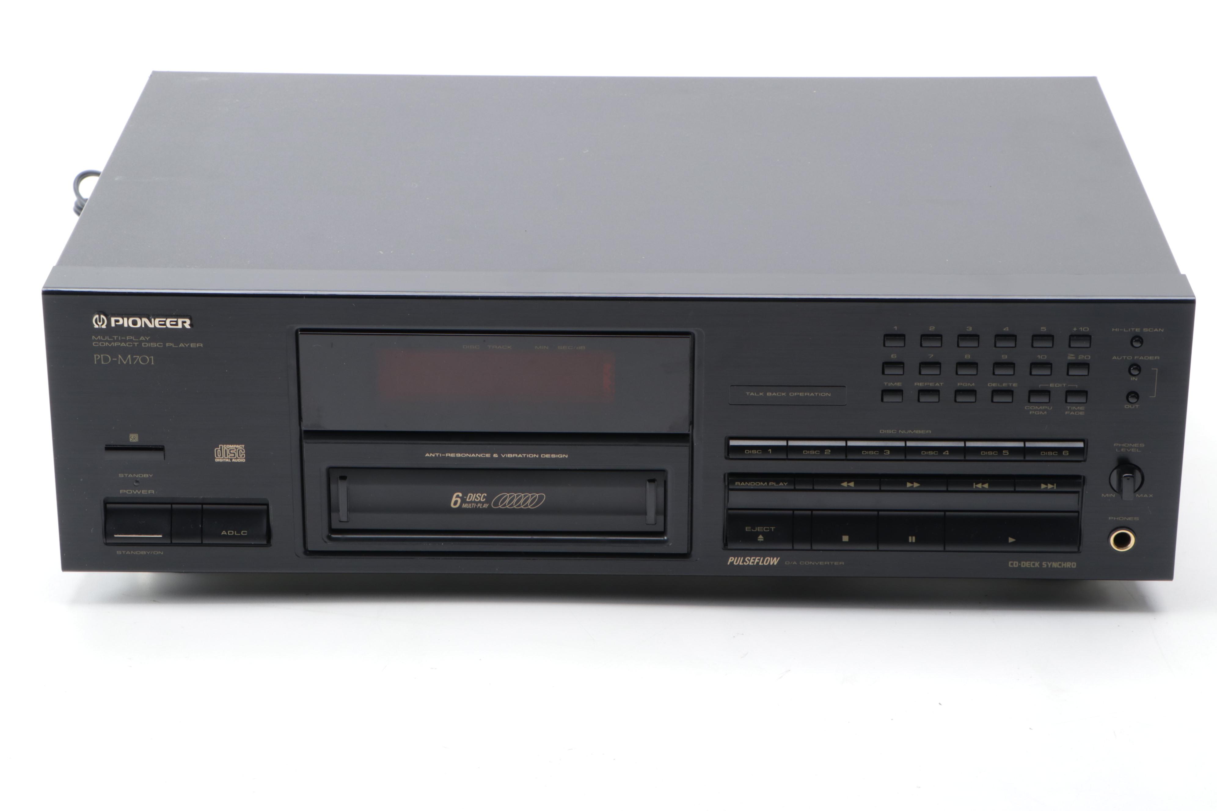 Pioneer Audio Video Stereo Receiver and Six-Disc CD Player, 1990s