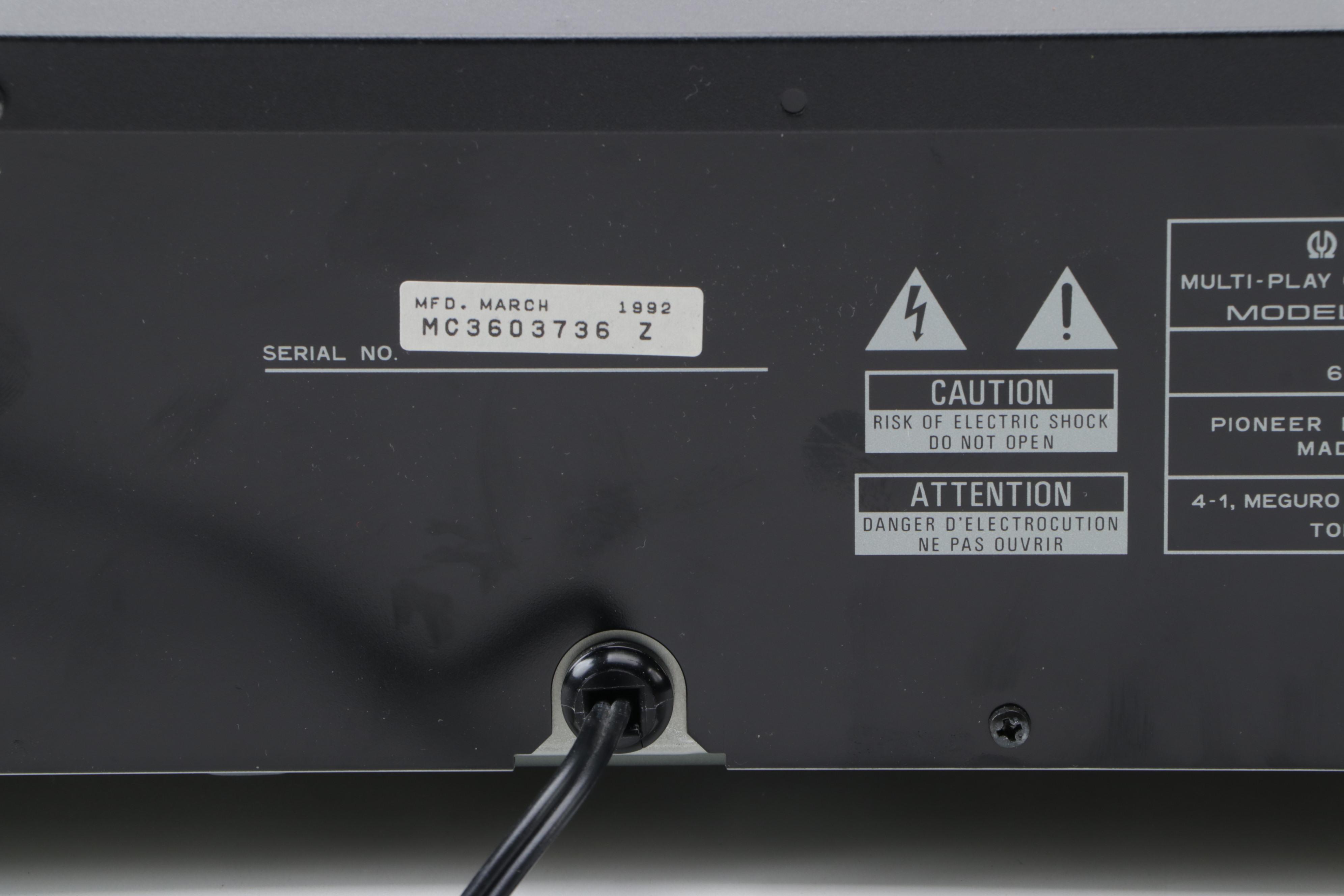 Pioneer Audio Video Stereo Receiver and Six-Disc CD Player, 1990s