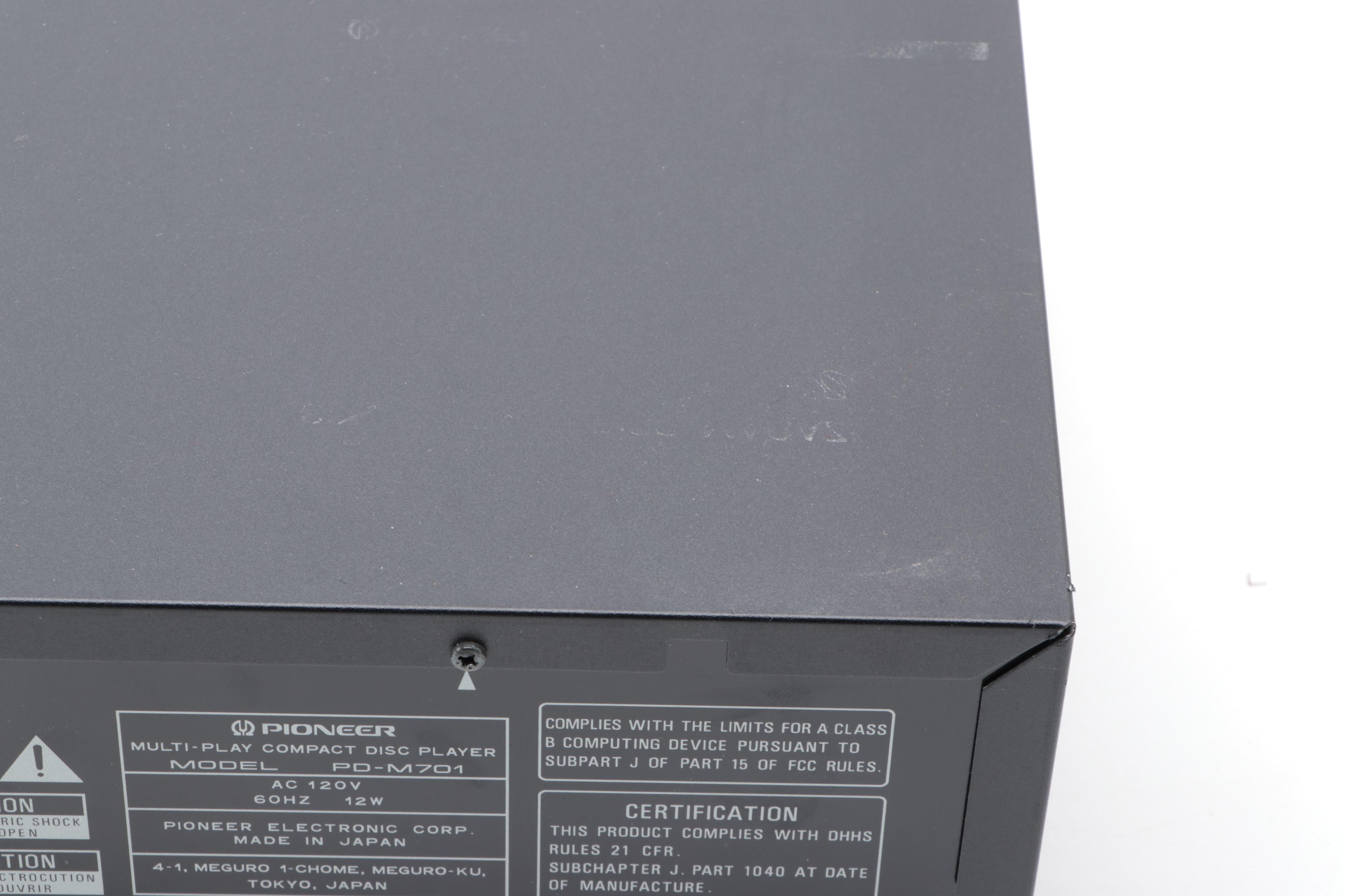 Pioneer Audio Video Stereo Receiver and Six-Disc CD Player, 1990s