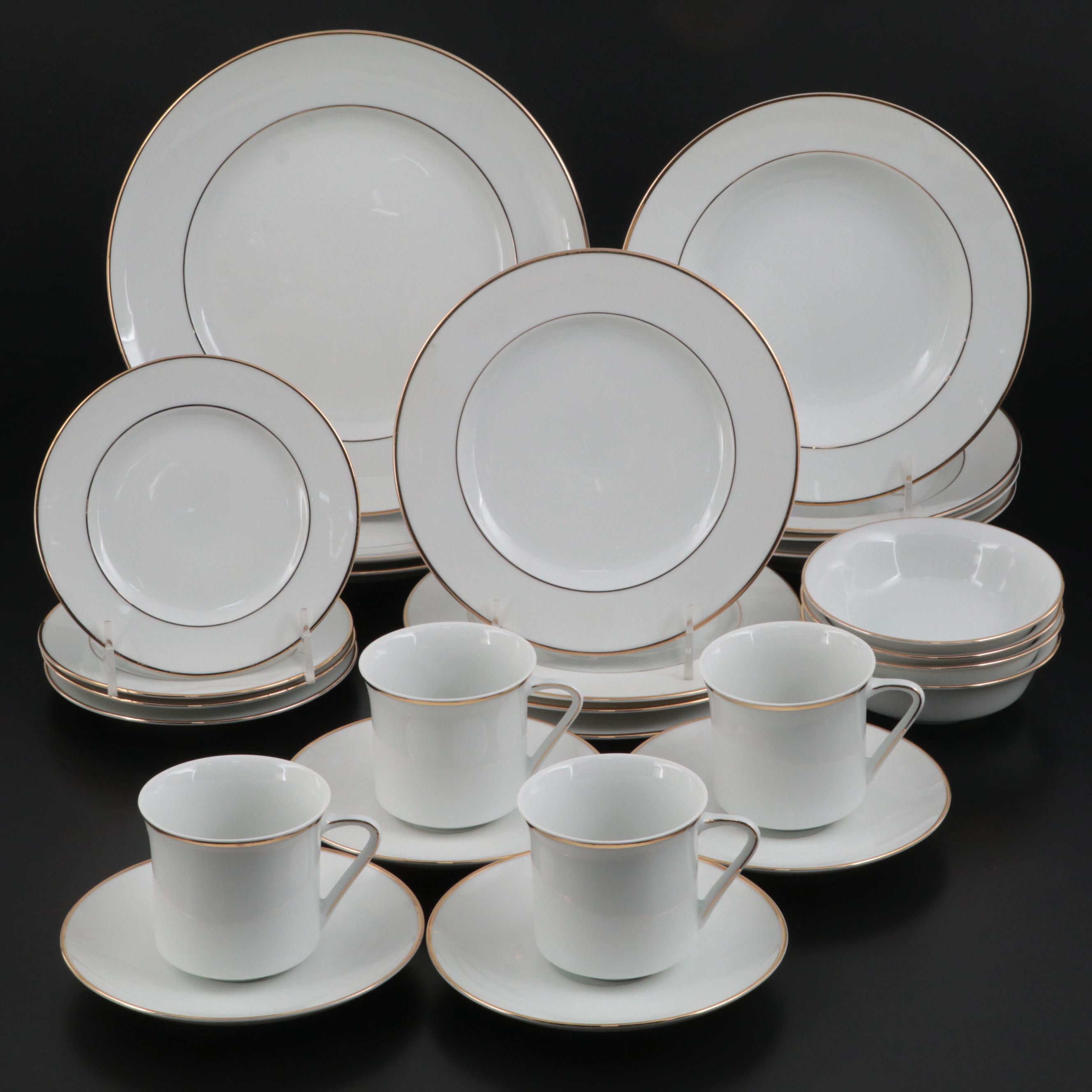 Johann Haviland "Golden Band" Porcelain Dinnerware, Mid to Late 20th Century