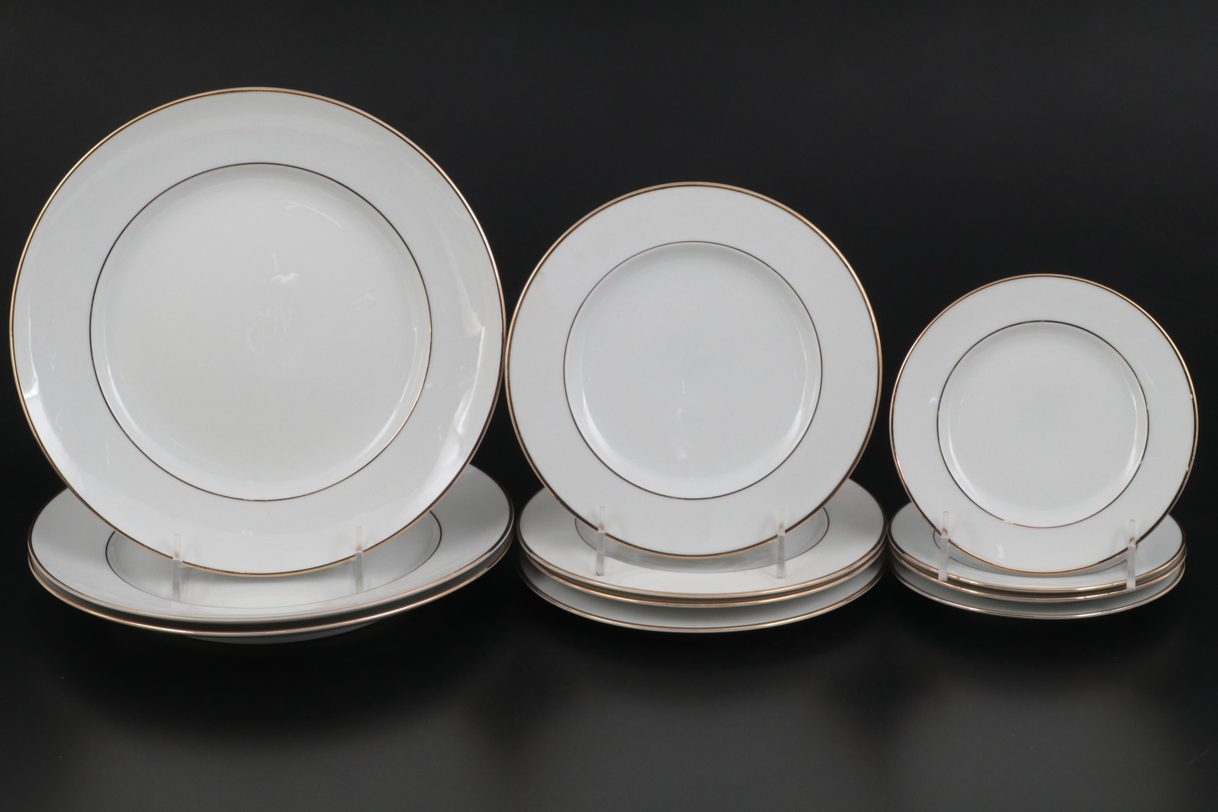 Johann Haviland "Golden Band" Porcelain Dinnerware, Mid to Late 20th Century