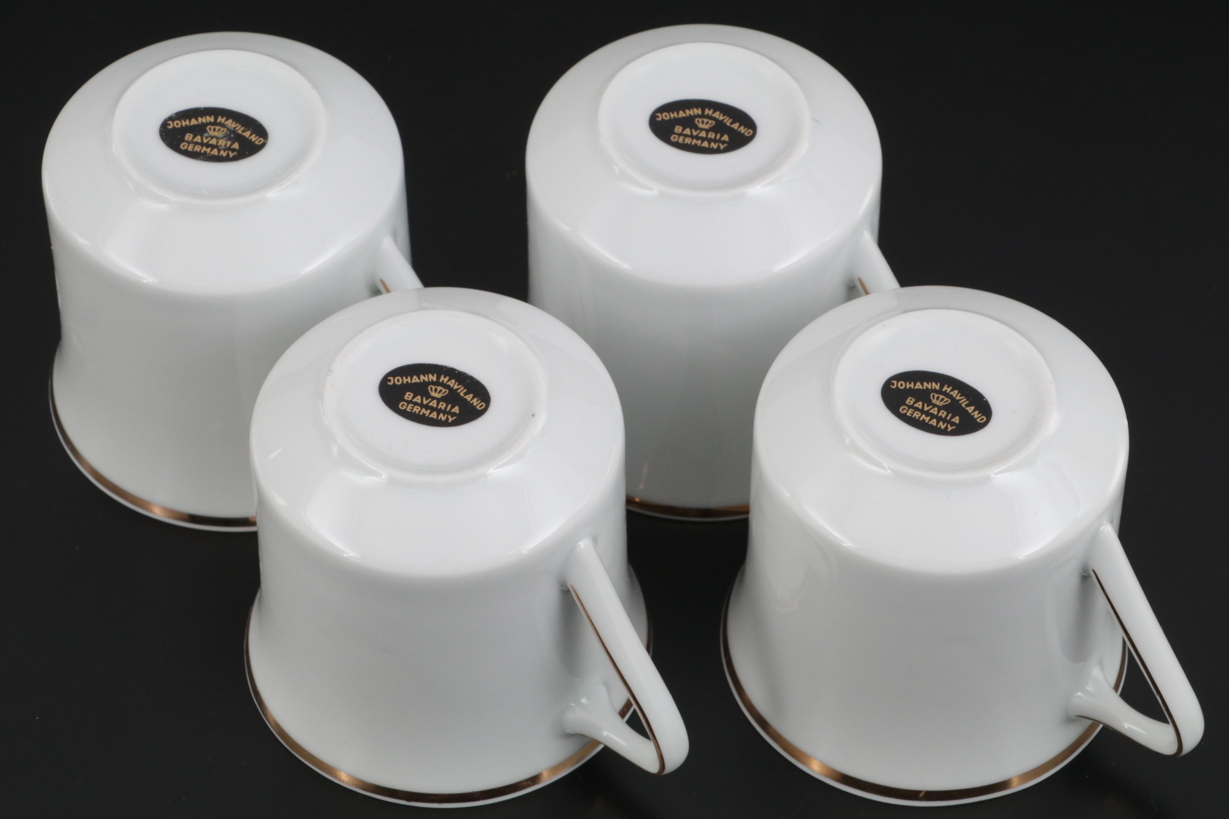 Johann Haviland "Golden Band" Porcelain Dinnerware, Mid to Late 20th Century