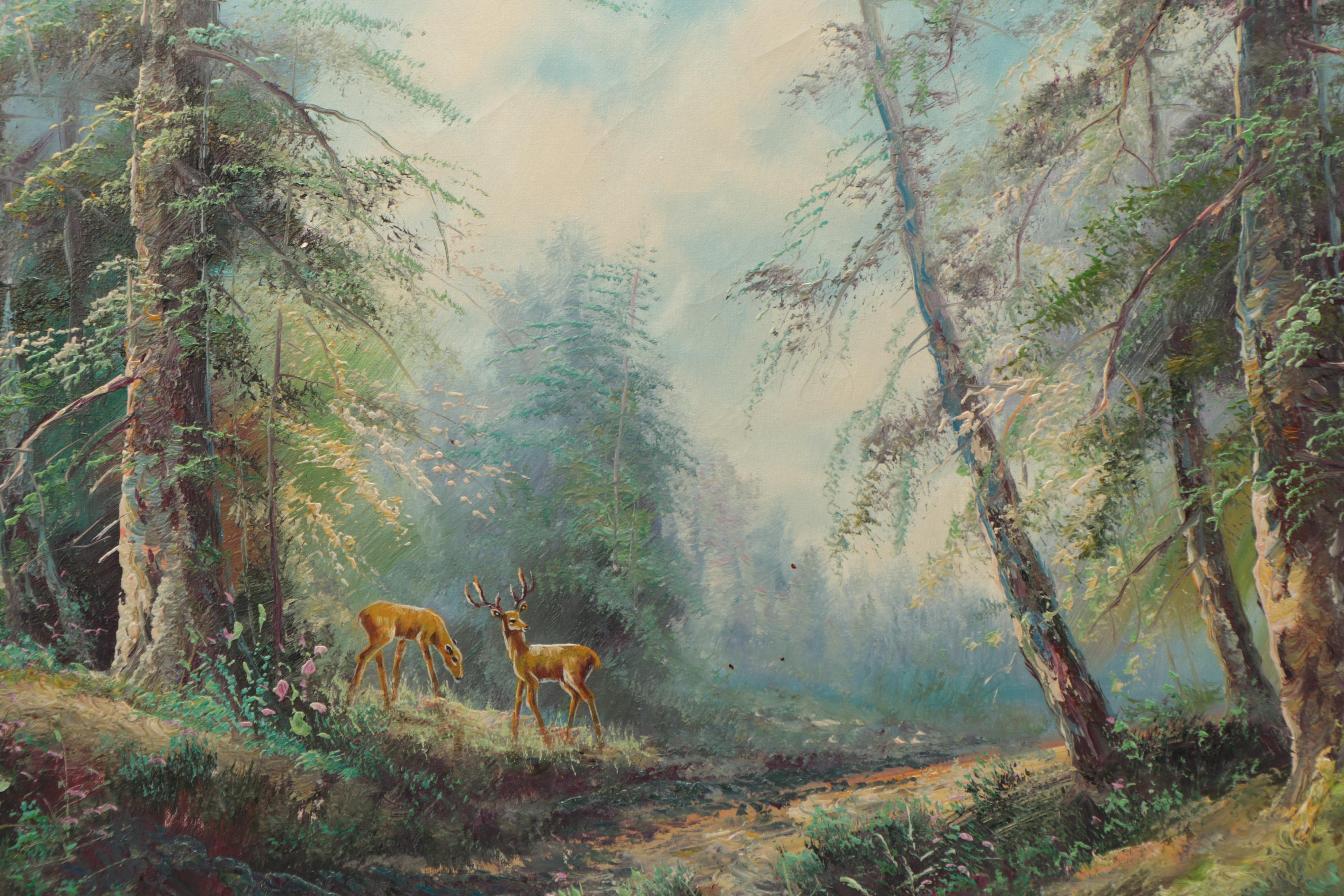 Landscape Oil Painting of Forest Scene
