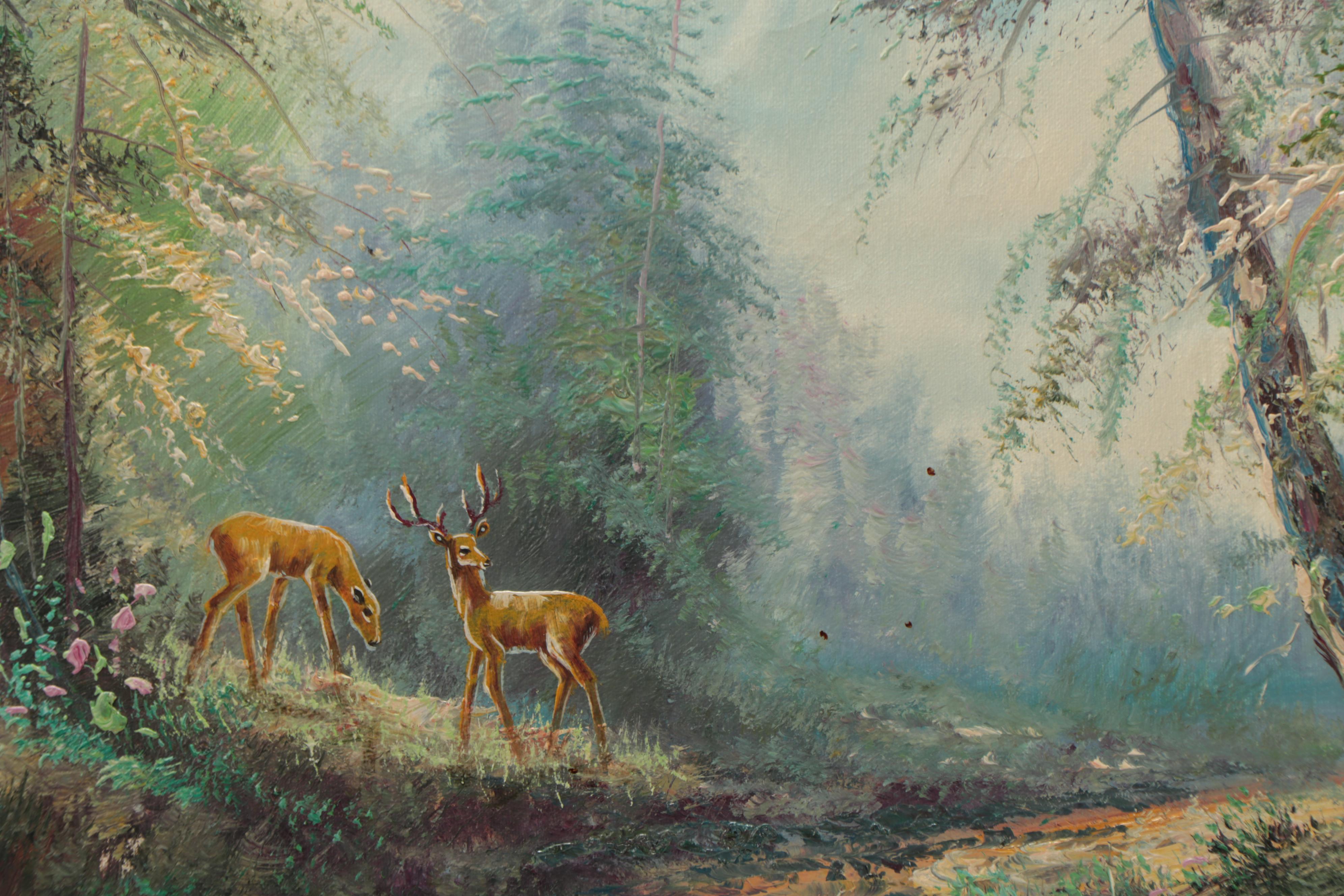 Landscape Oil Painting of Forest Scene