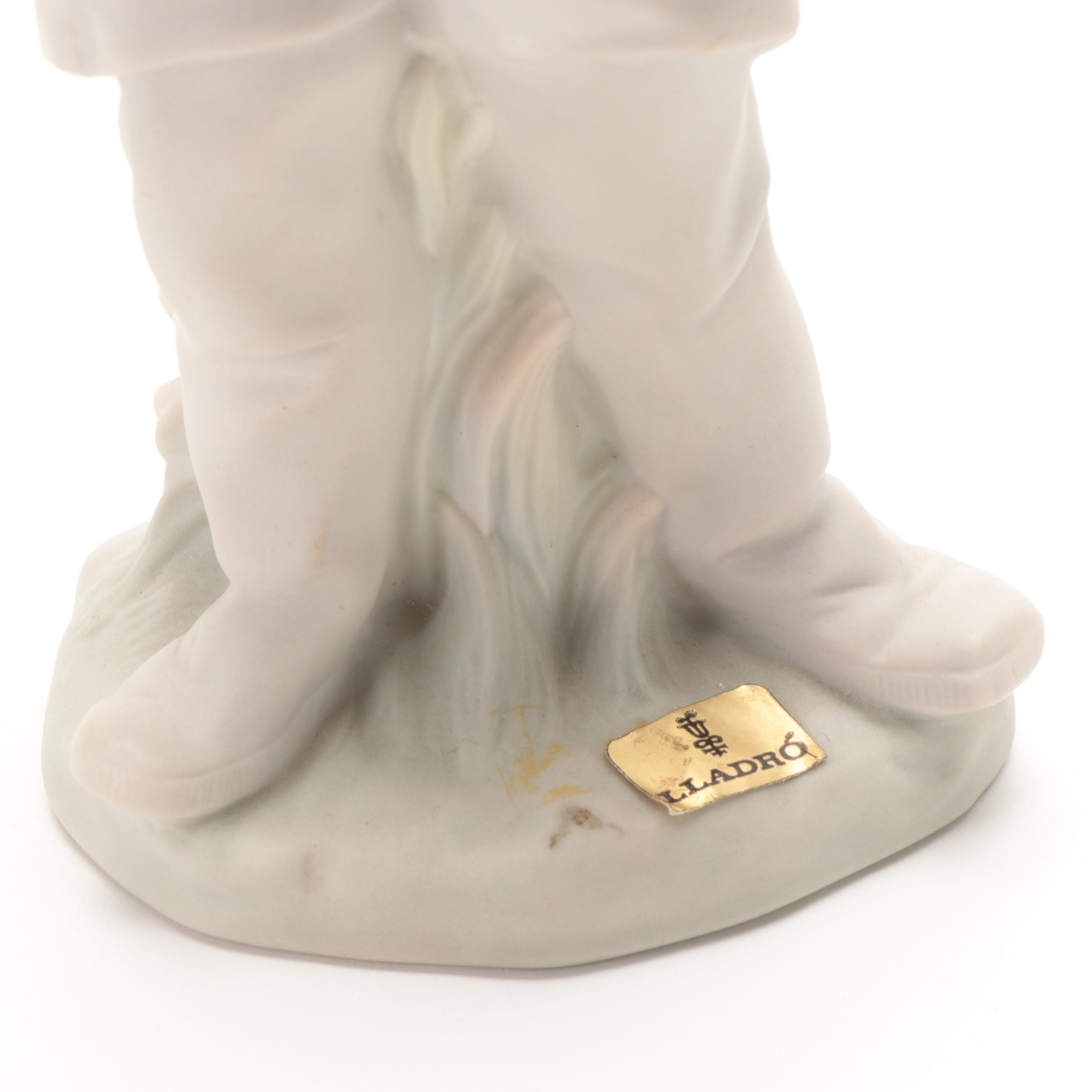 Lladró "Girl with Hands Akimbo" and Other Matte Porcelain Figurines