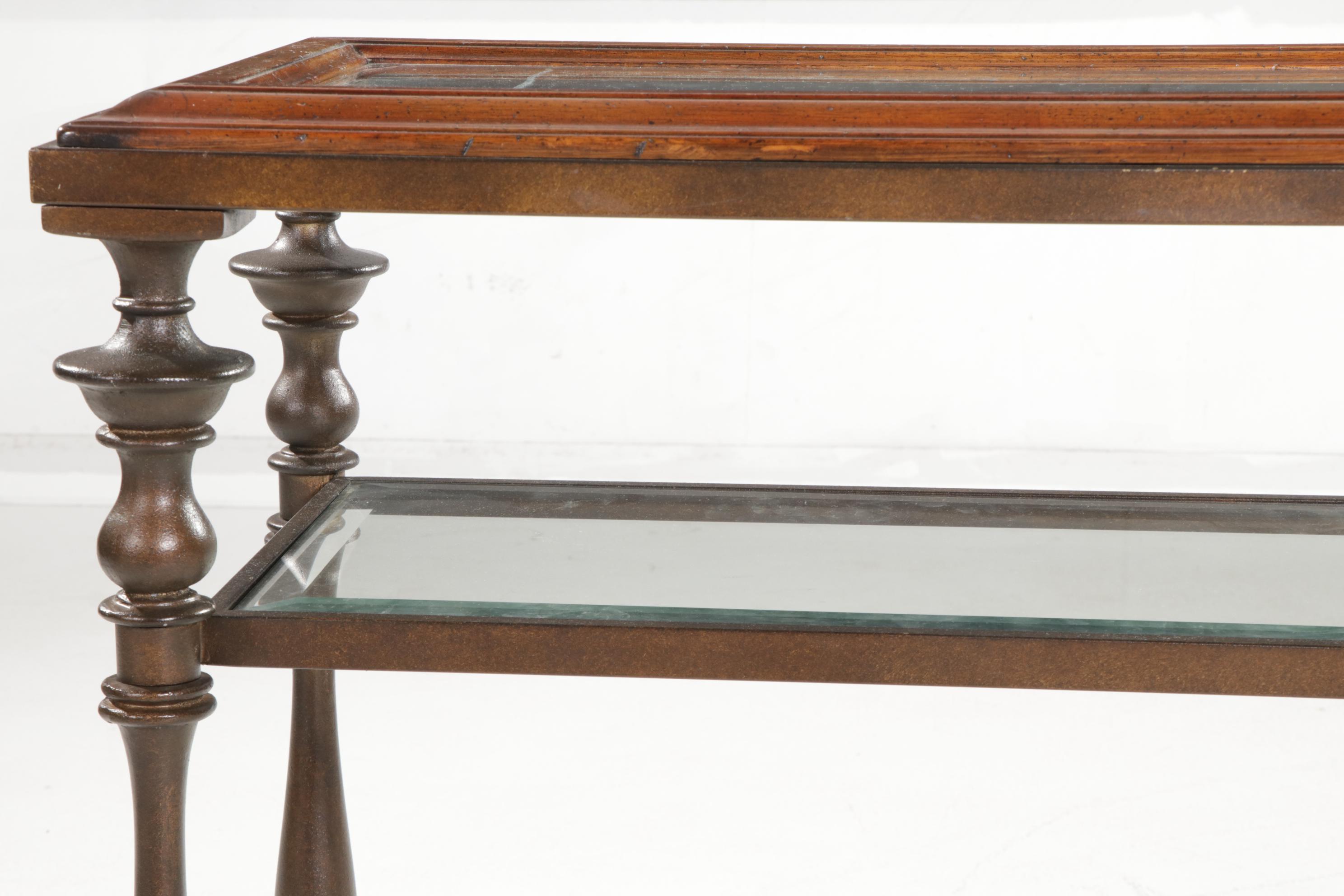 Glass Topped Console Table