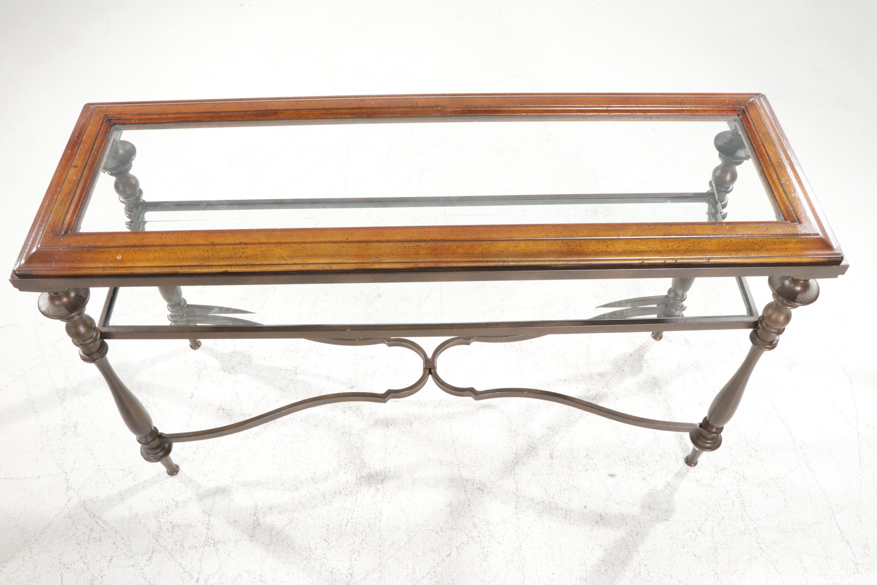 Glass Topped Console Table