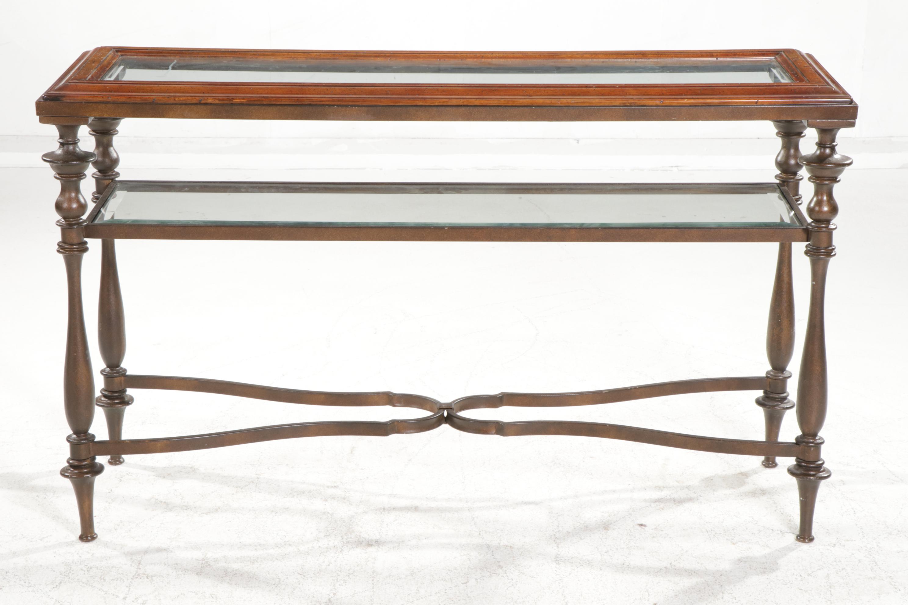 Glass Topped Console Table