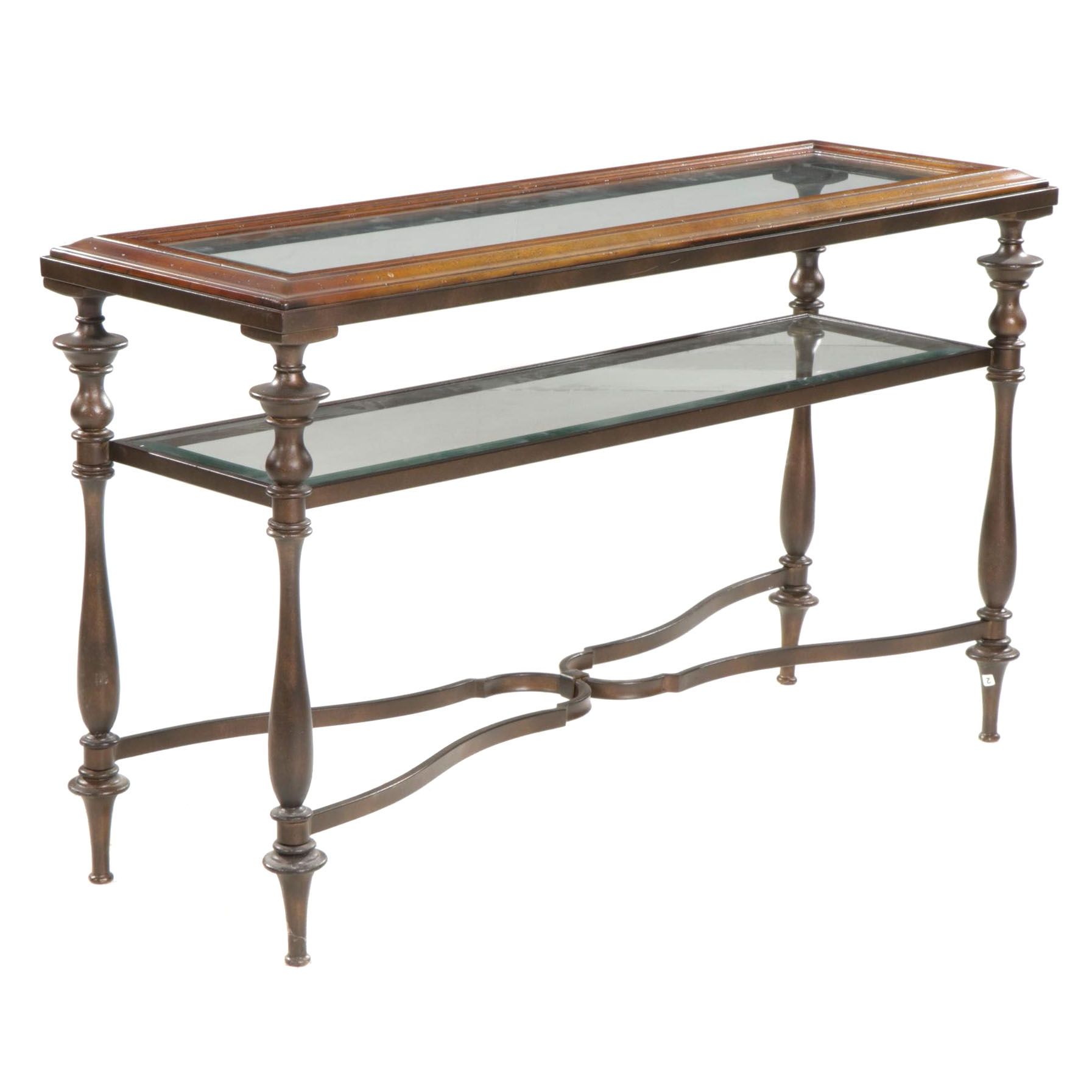 Glass Topped Console Table