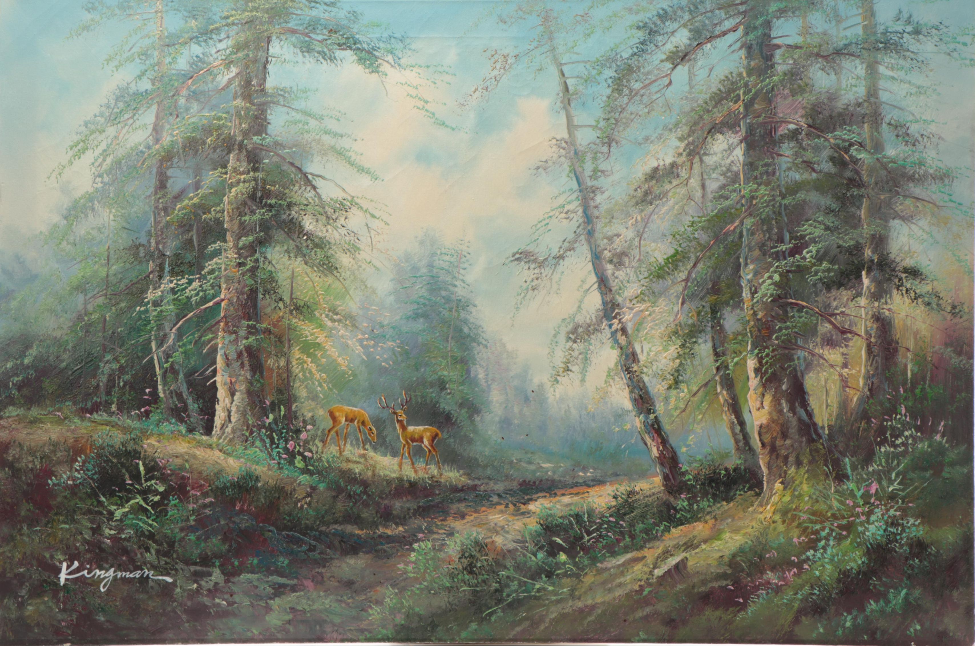 Landscape Oil Painting of Forest Scene