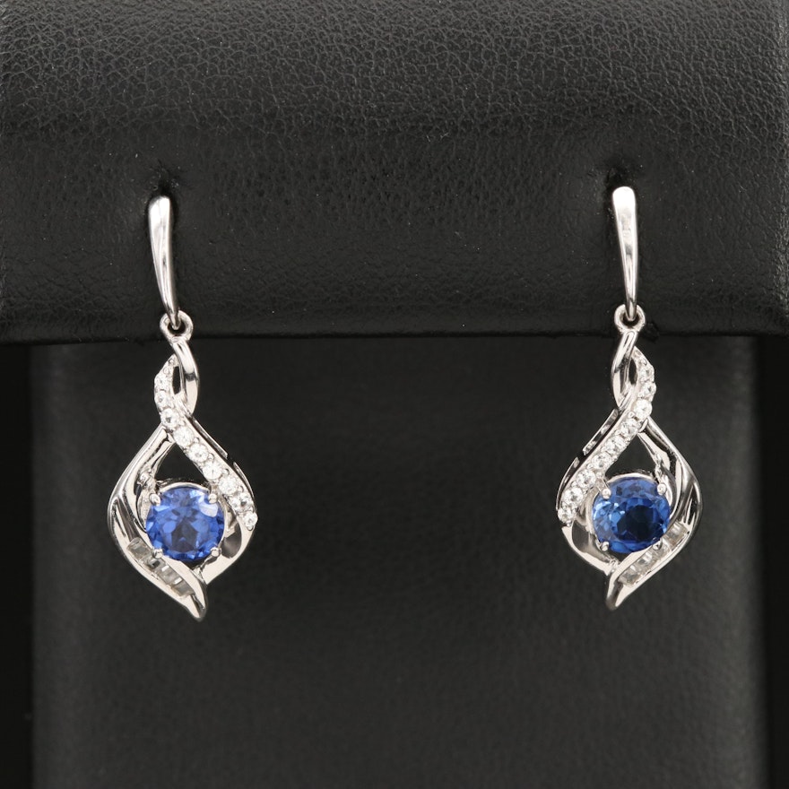 Sterling Sapphire and Topaz Earrings