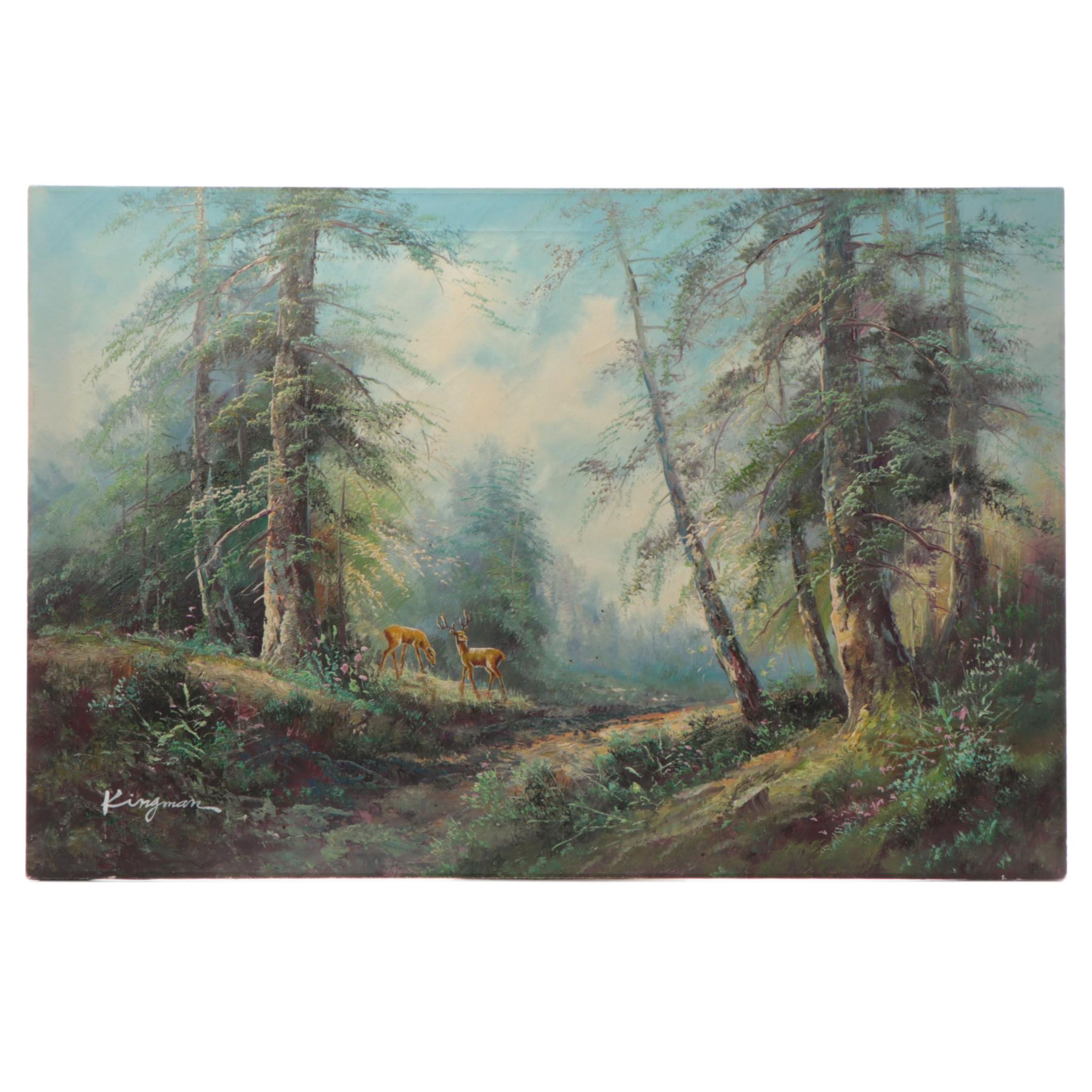 Landscape Oil Painting of Forest Scene