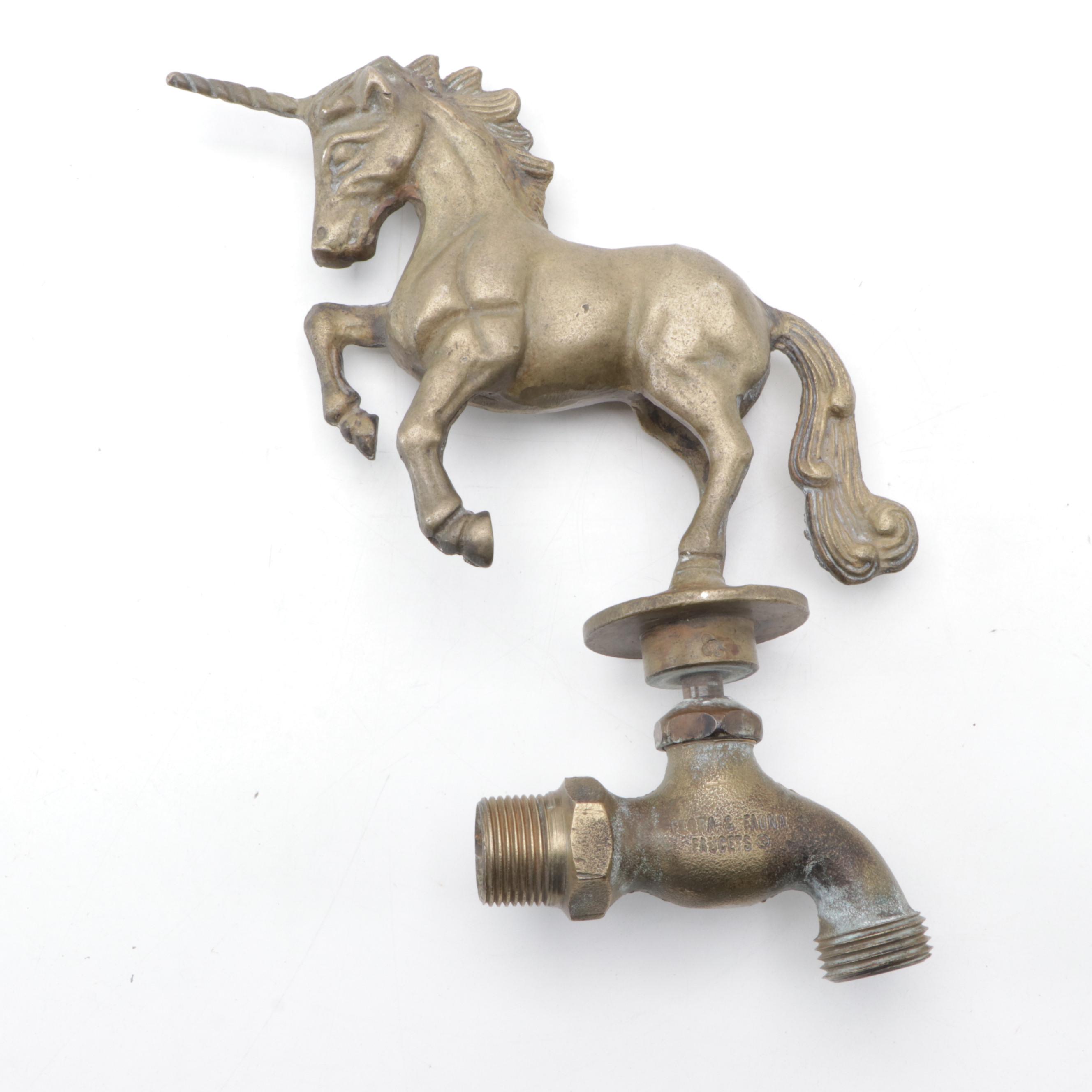 Flora & Fauna Faucets Co. Solid Brass Unicorn Water Faucet