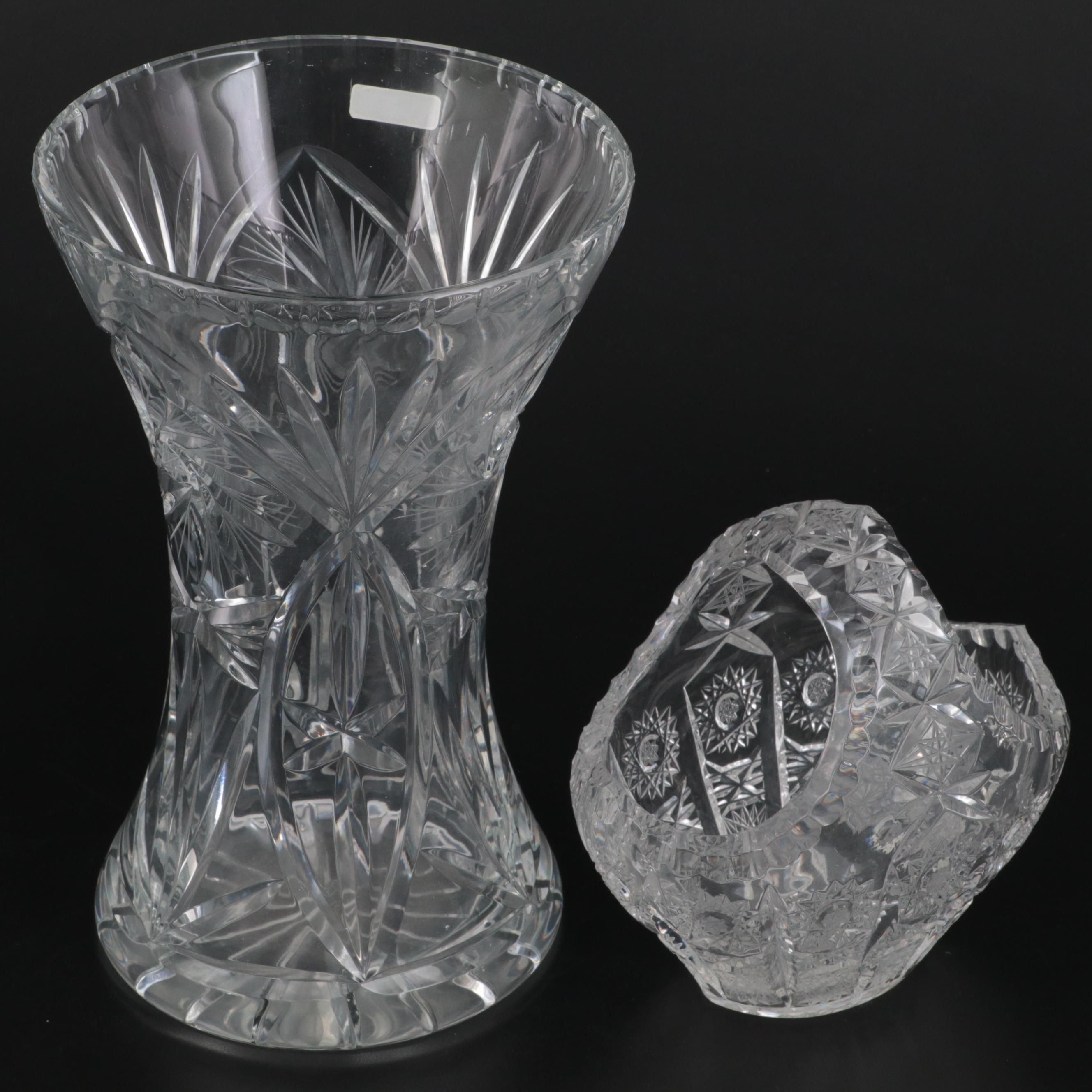 Irena Polish Crystal Vase and Other Cut Glass Décor