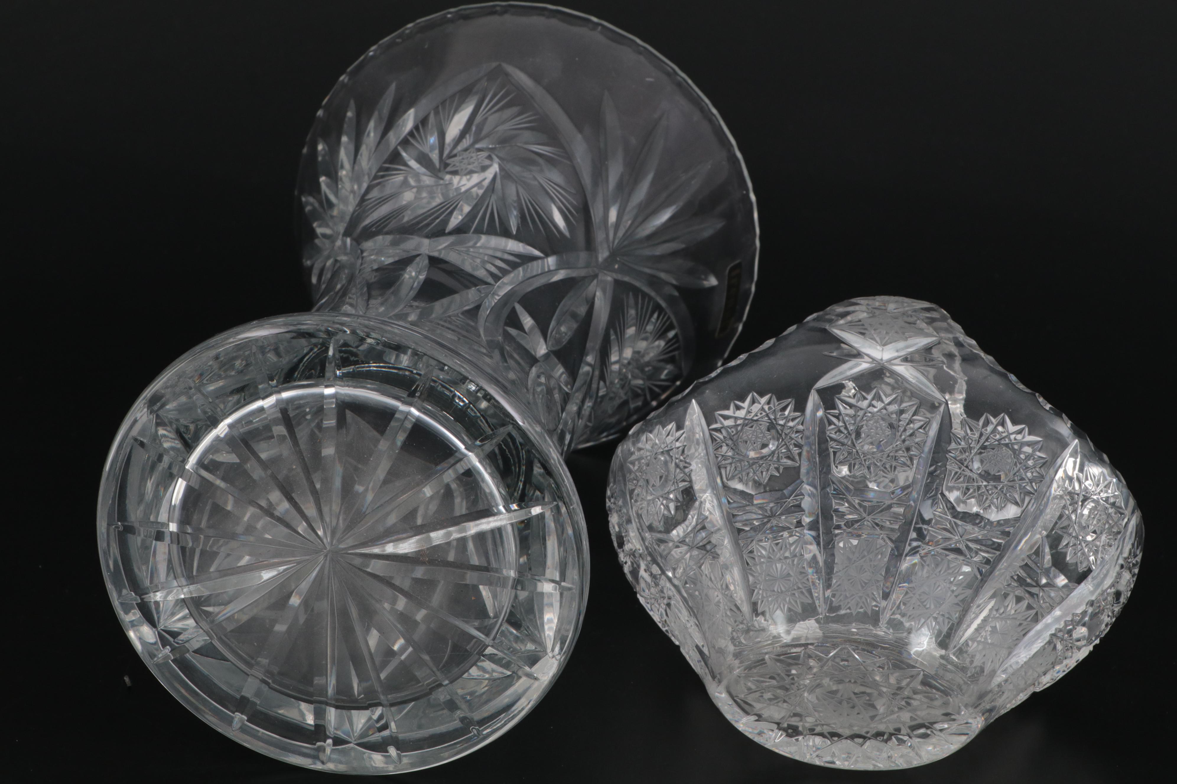 Irena Polish Crystal Vase and Other Cut Glass Décor